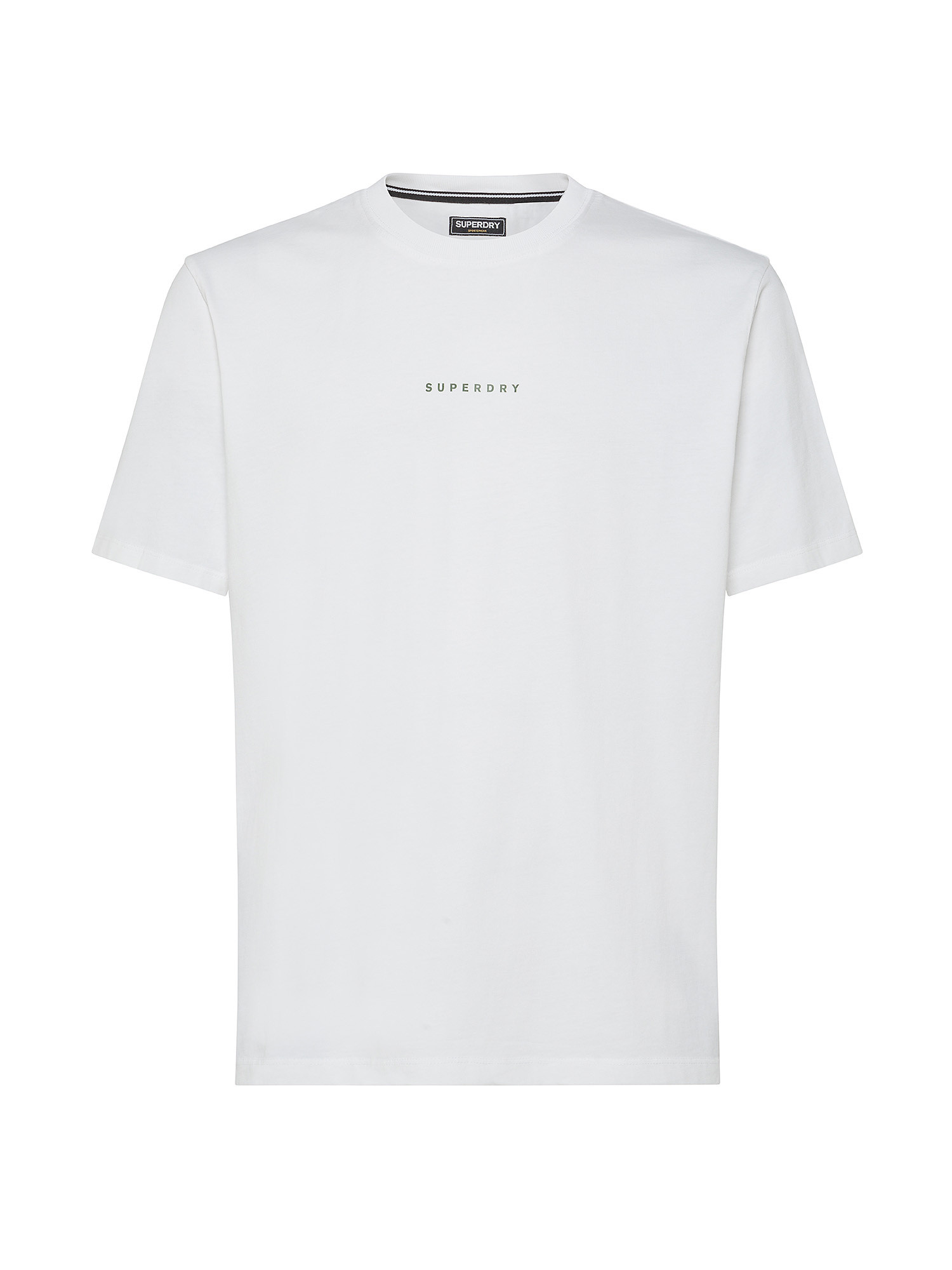 Superdry - T-shirt basica in cotone con mico logo, Bianco, large image number 0