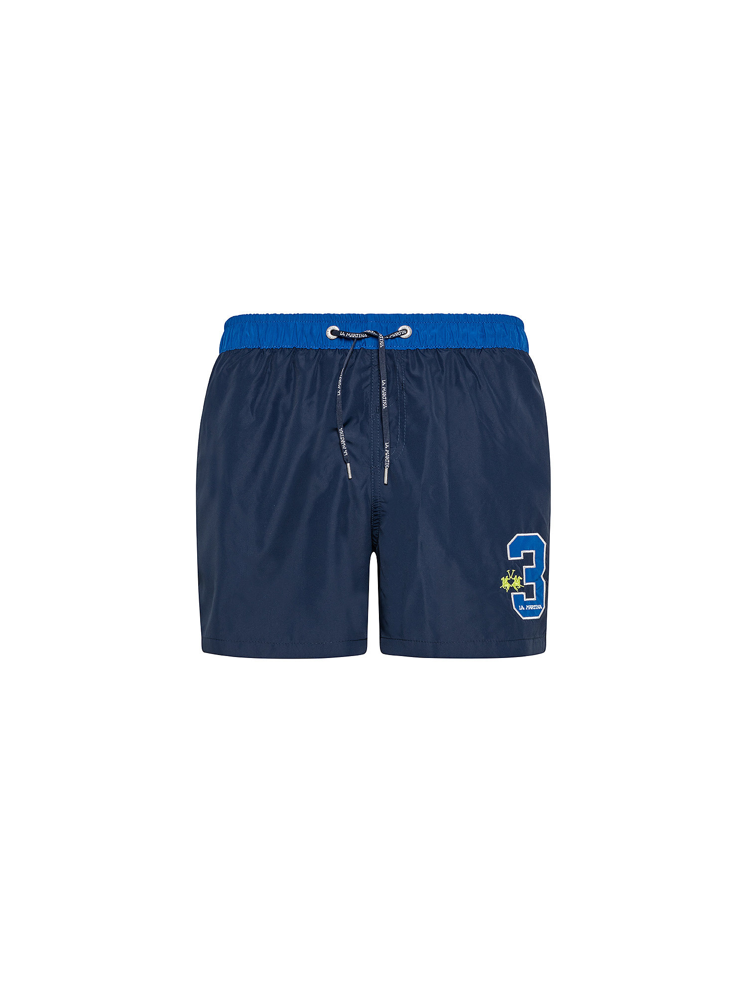 Nylon swim shorts with regular fit drawstring, Blue, large image number 0