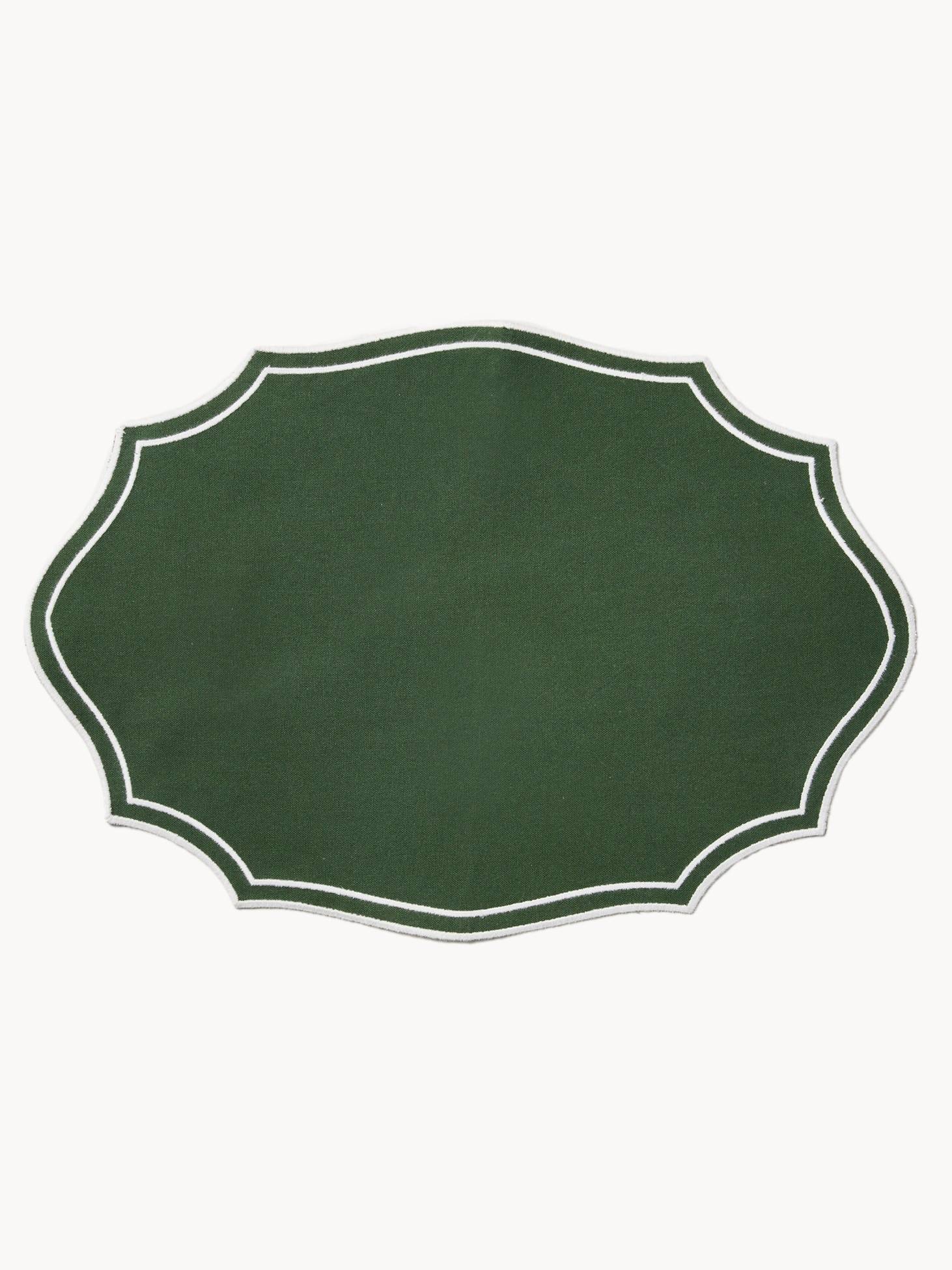 Scalloped-edge placemat, Green, large image number 2