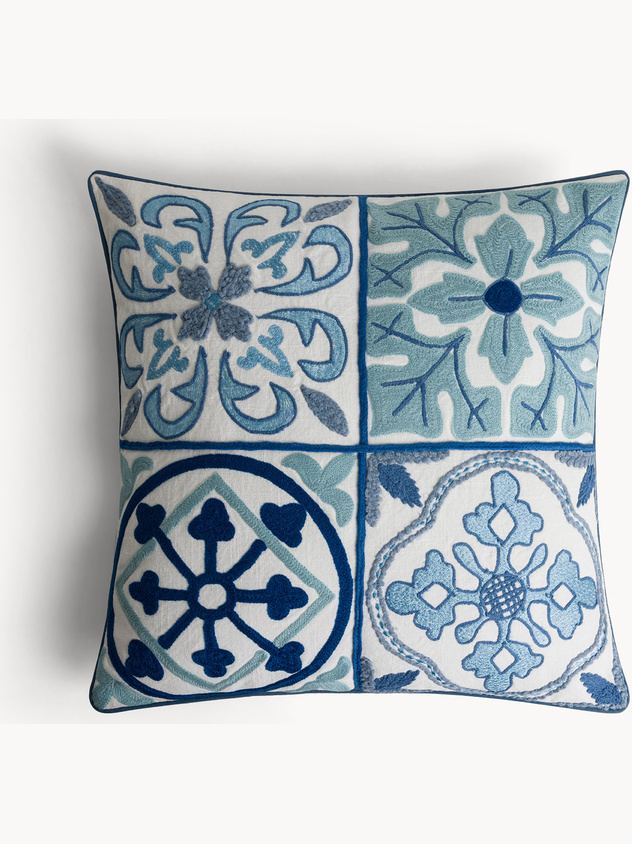 Cuscino motivo geometrico in cotone 45x45cm