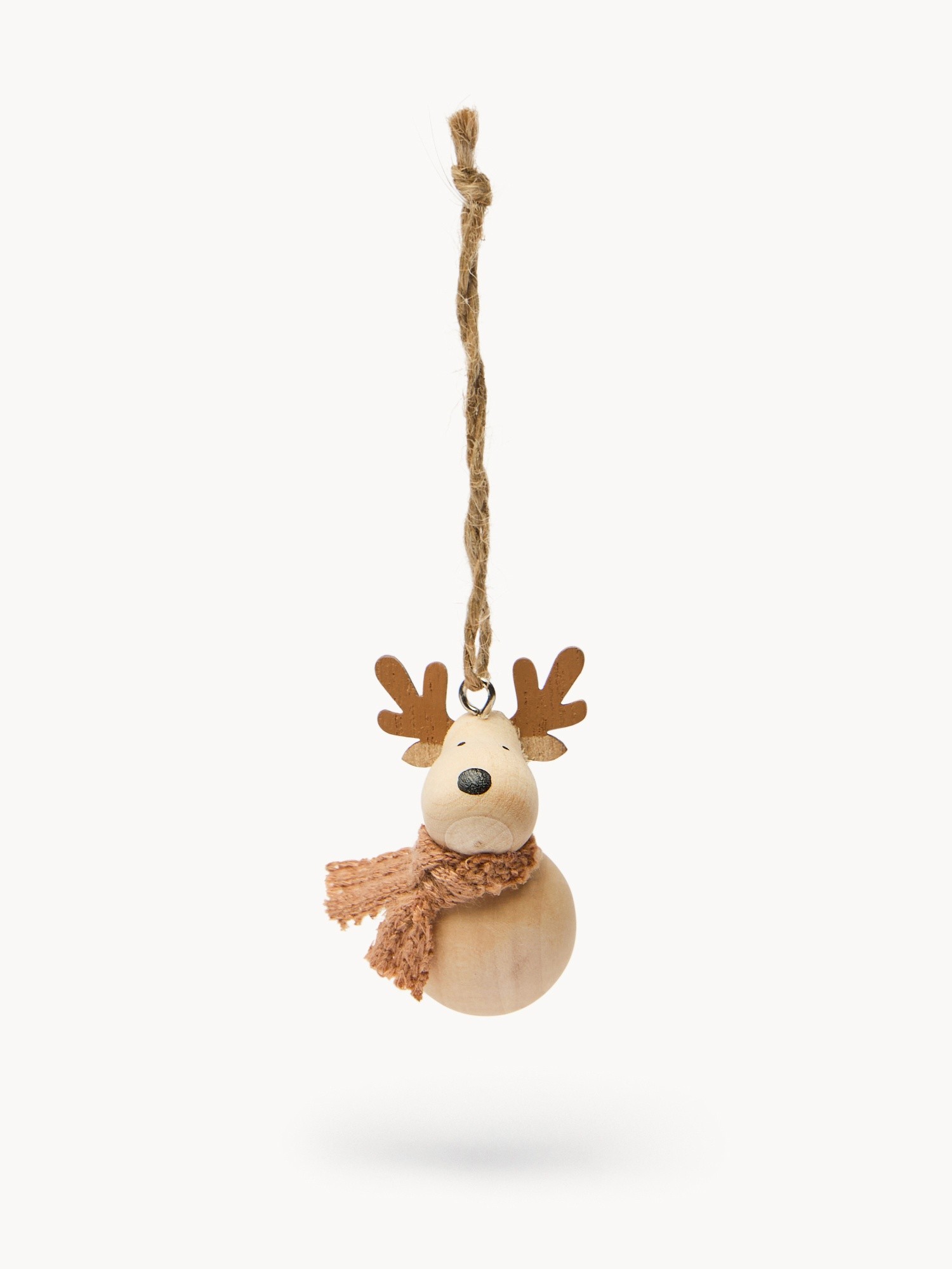 Set of 4 Reindeer Ornaments, Beige, large image number 0