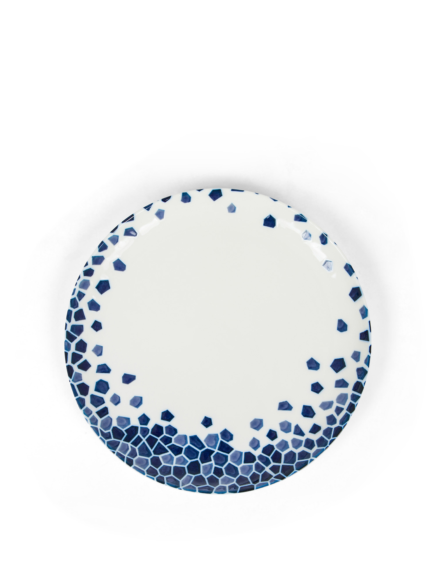 Porcelain fruit plate with blue mosaic, White / Blue, large image number 0