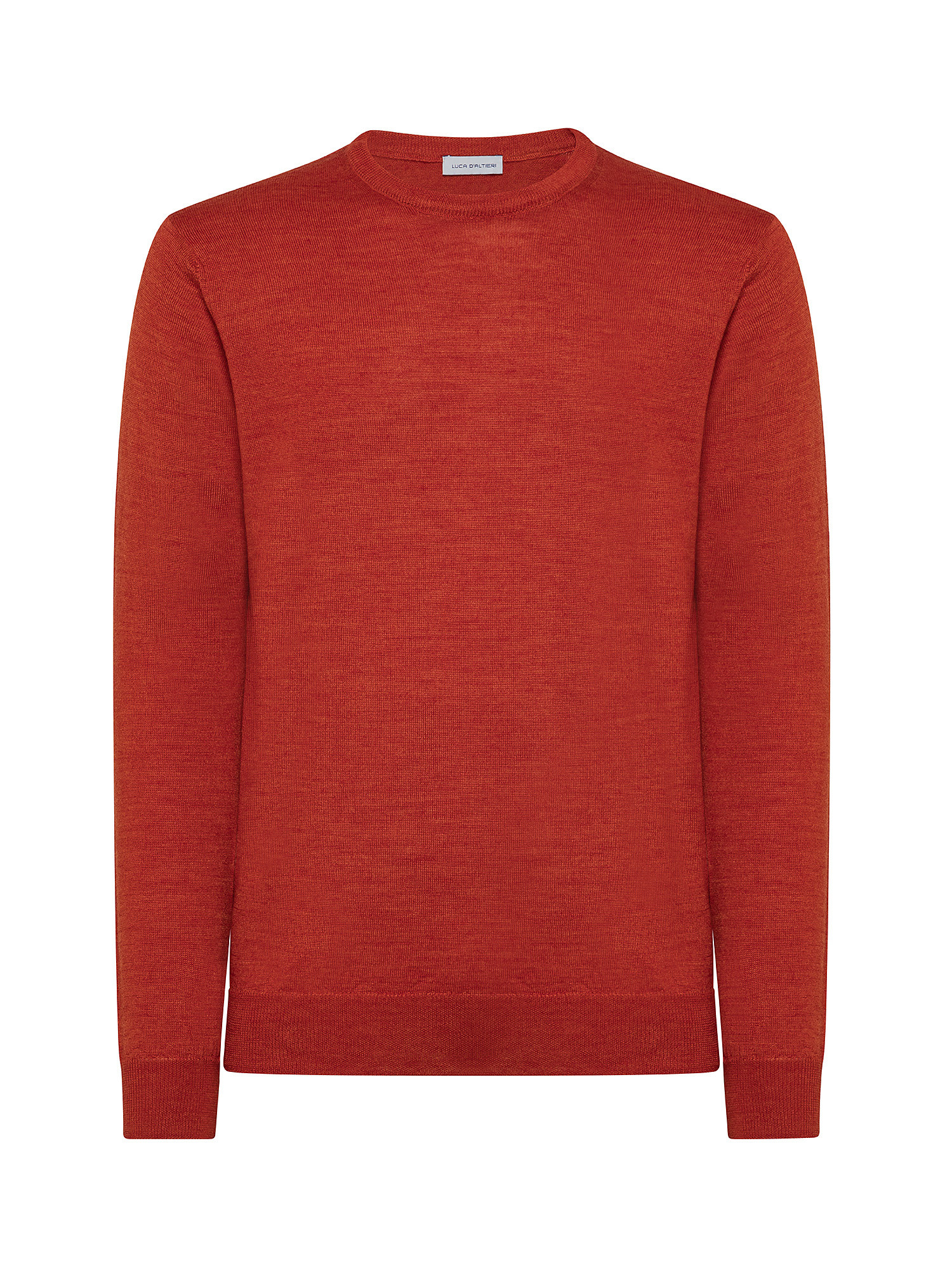 Merino Blend crewneck sweater - Machine washable, Orange, large image number 0