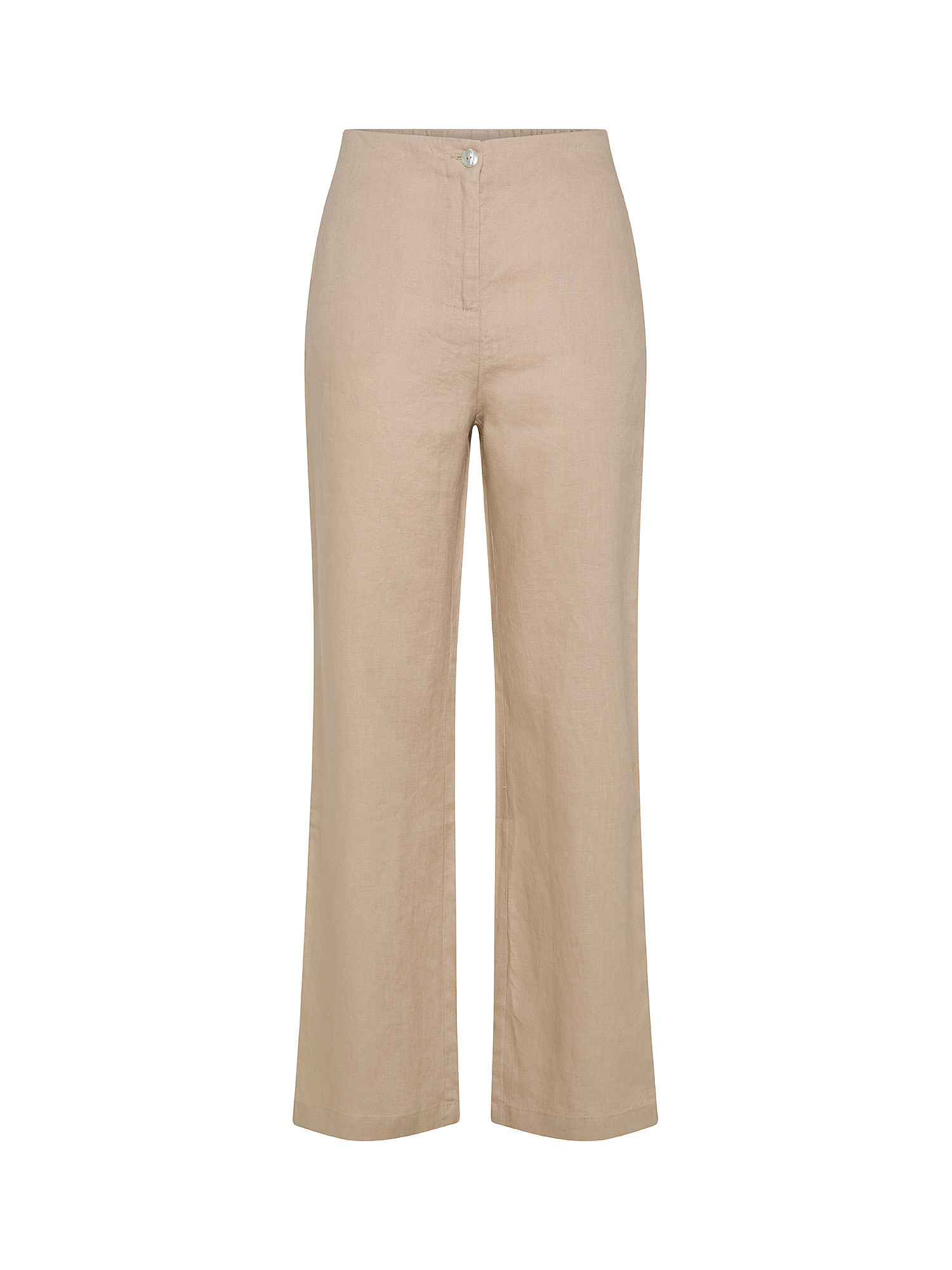 Koan - Straight linen trousers, Beige, large image number 0