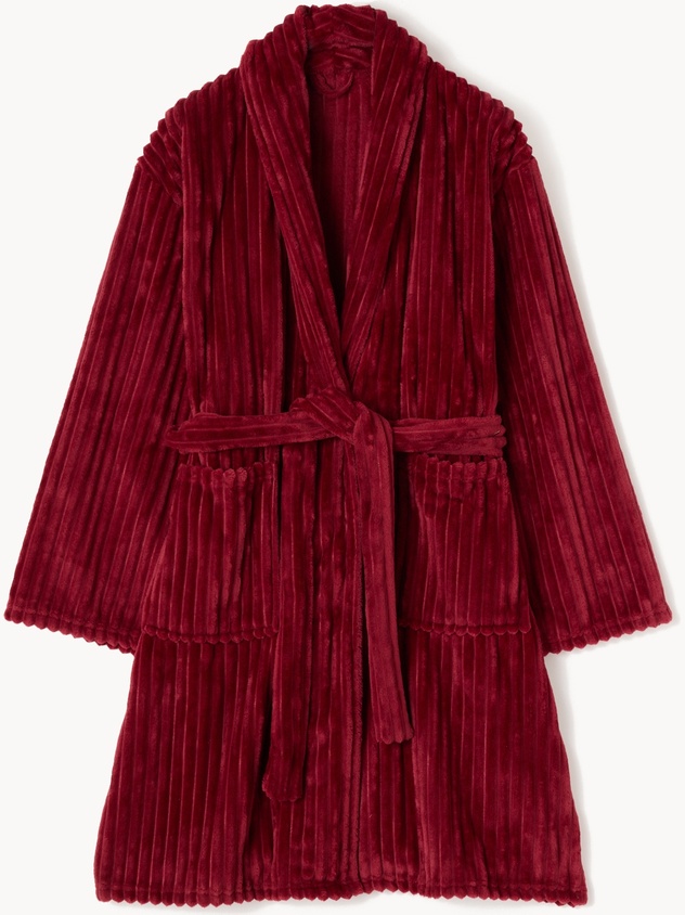 Ribbed fleece robe
