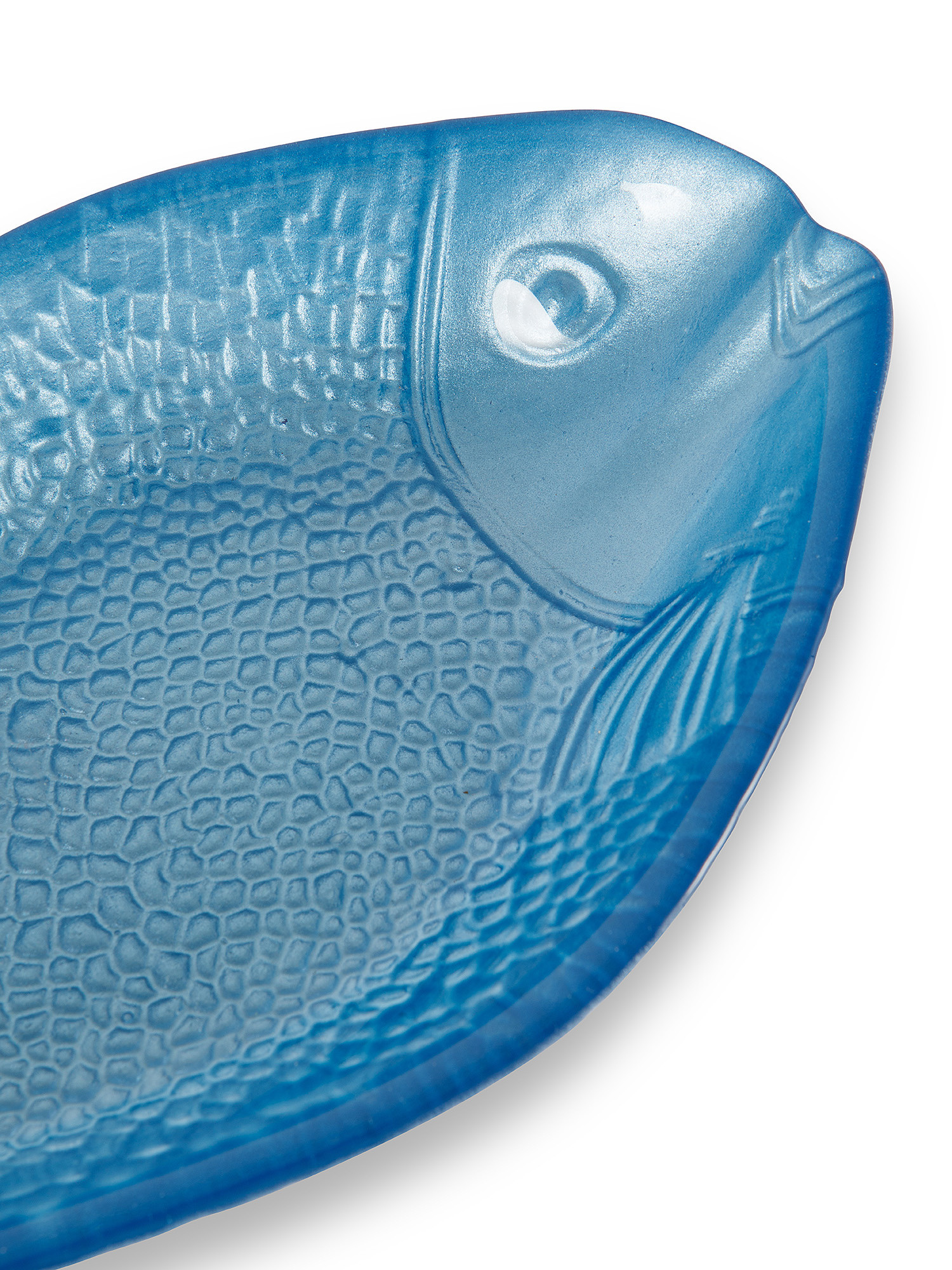 Piattino vetro a pesce, Blu, large image number 1