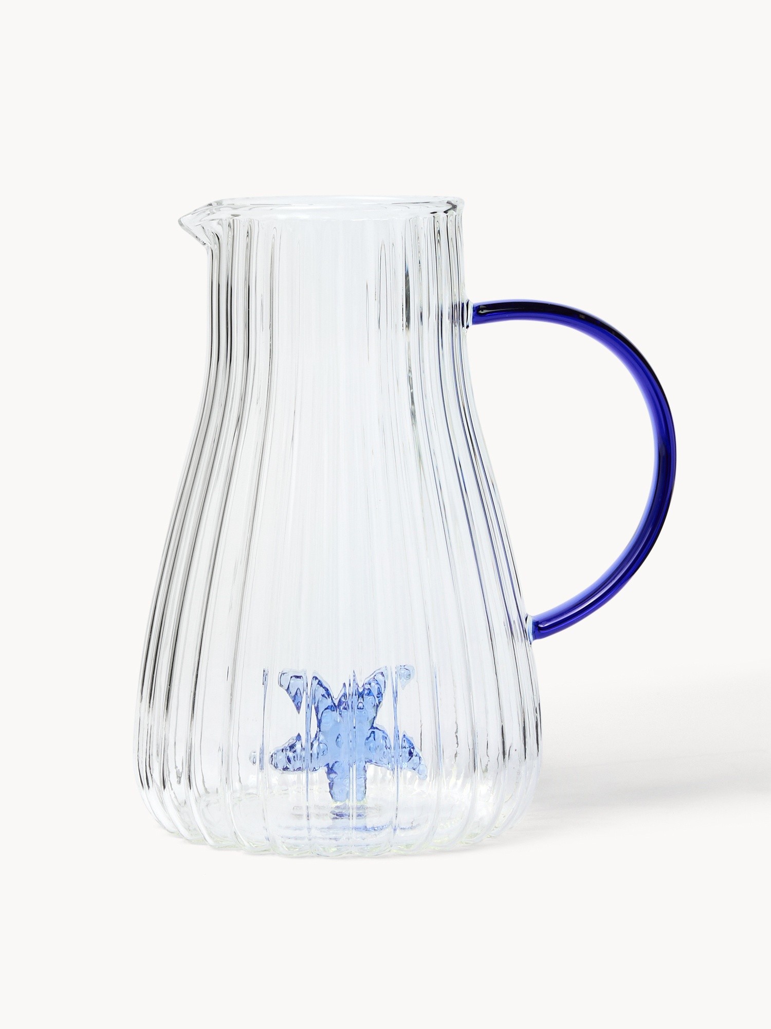 Borosilicate glass carafe with starfish detail, Transparent, large image number 0