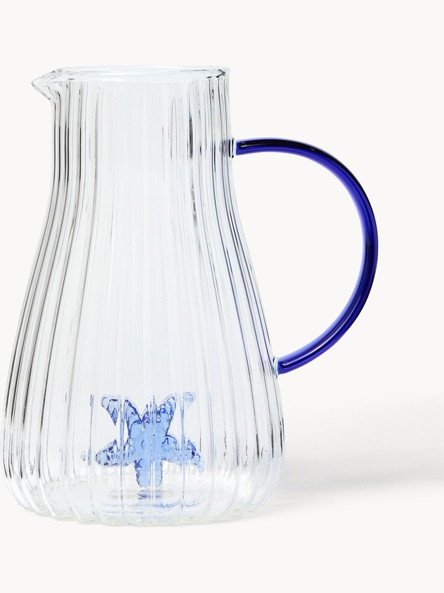Borosilicate glass carafe with starfish detail