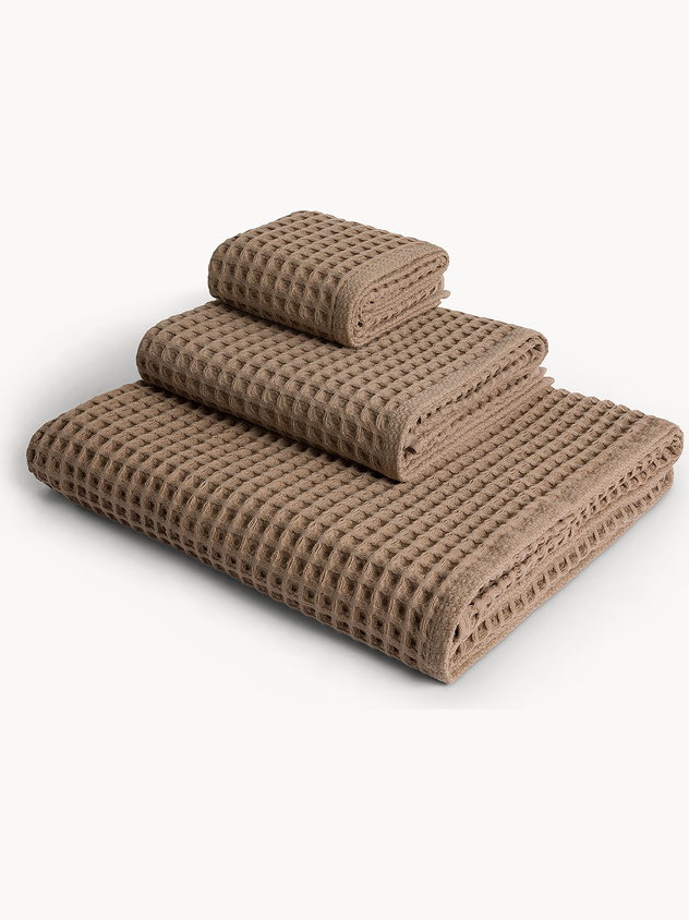 Solid color honeycomb cotton towel