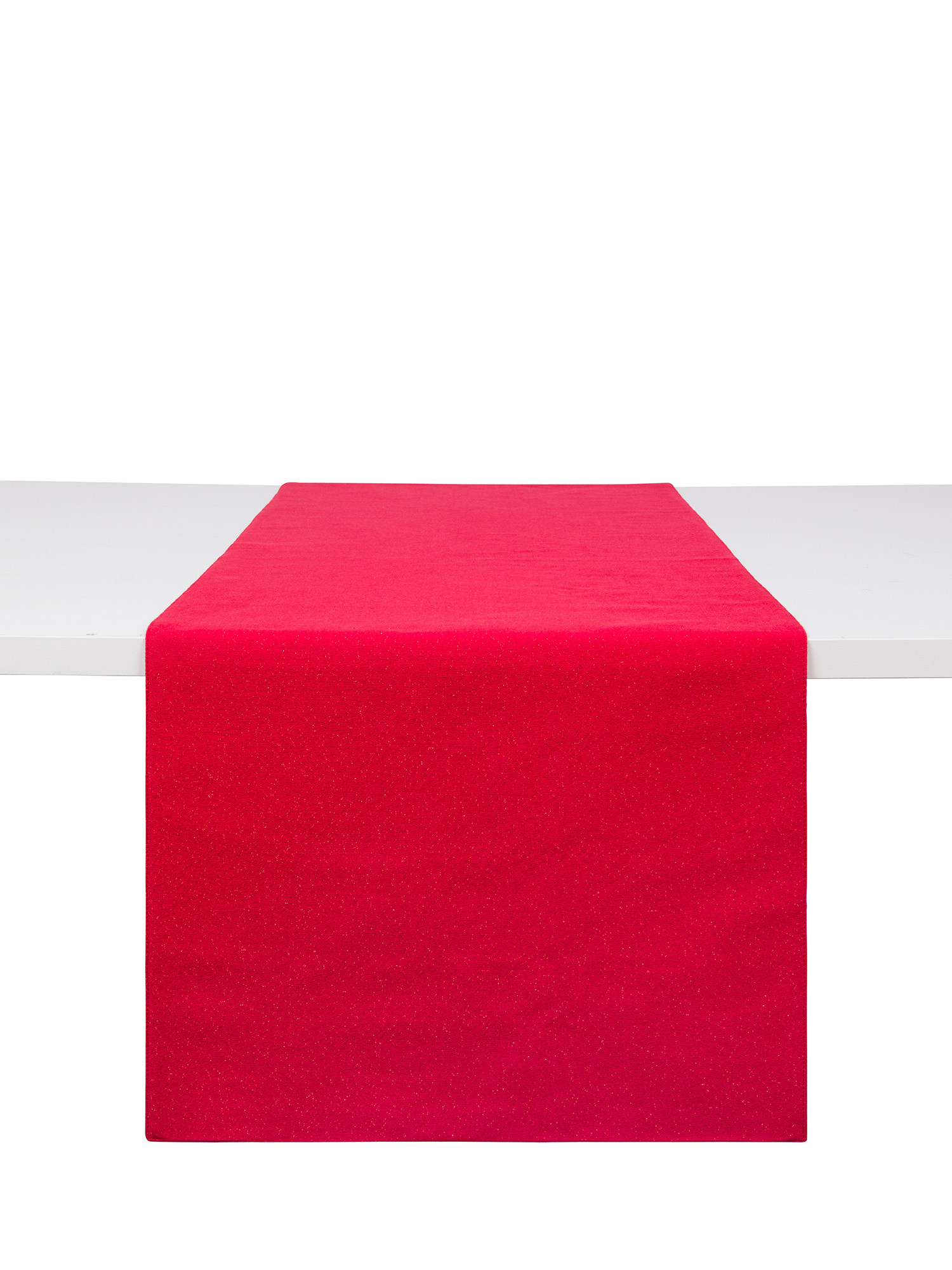 Cotton runner with lurex threads, Red, large image number 0