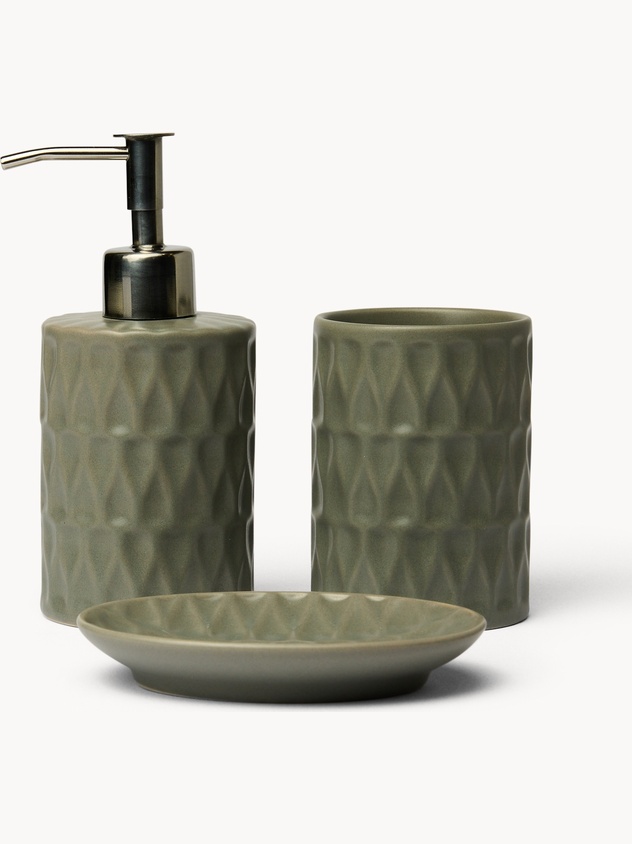 Set 3 accessori bagno in ceramica - Prezzo di lancio
