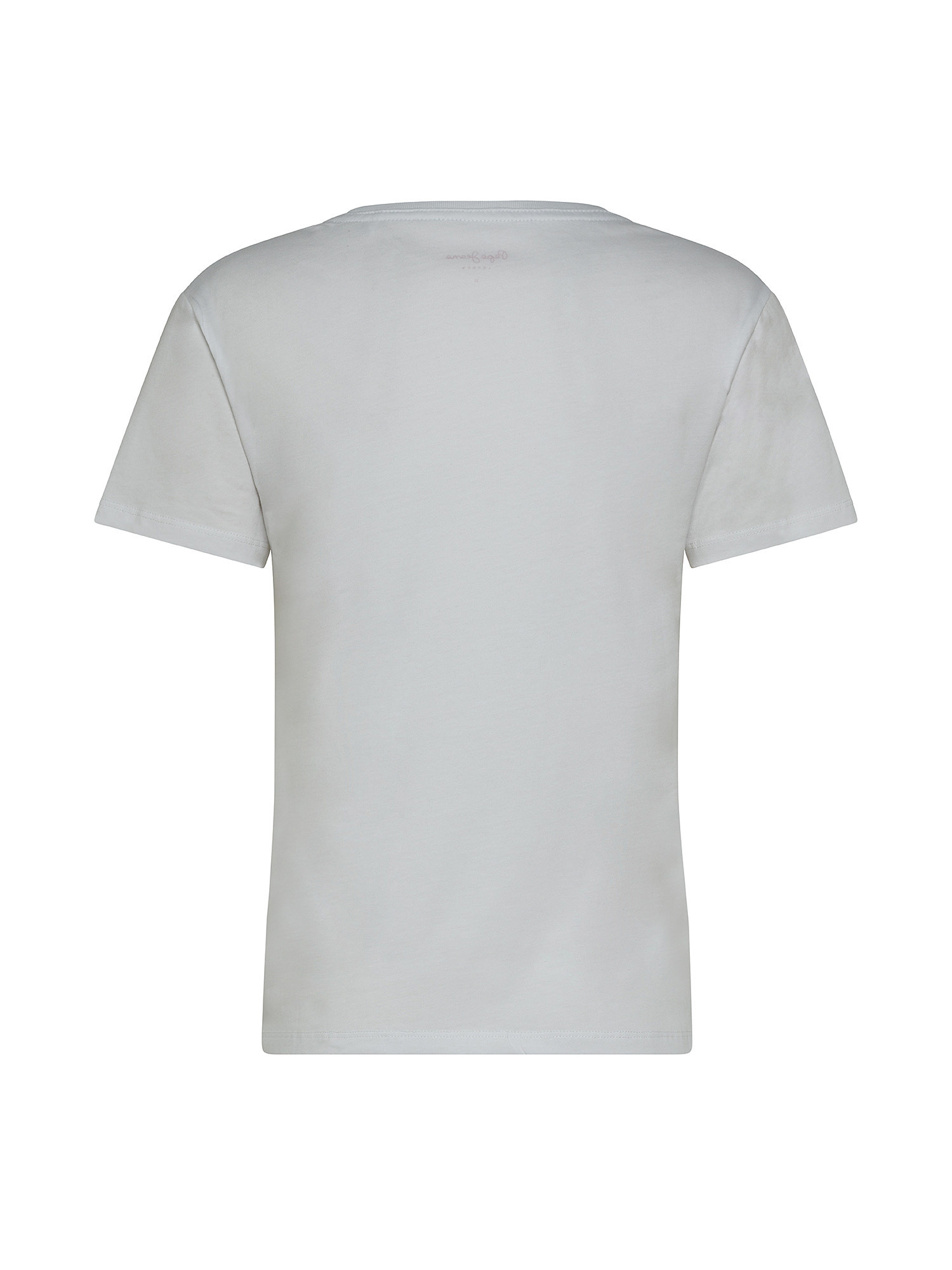 T-shirt con logo stampato, Bianco, large image number 1