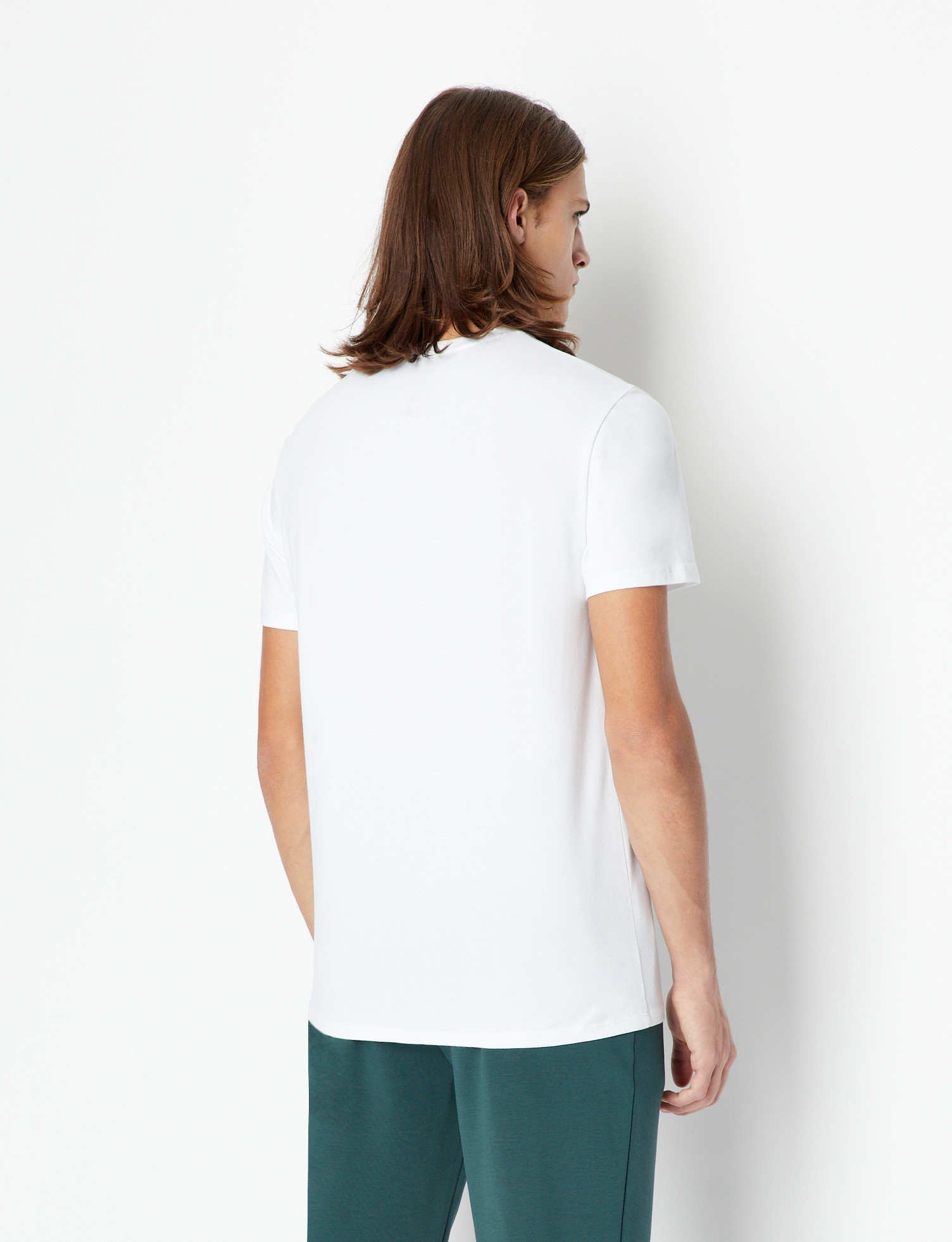 Armani Exchange - T-shirt con stampa slim fit, Bianco, large