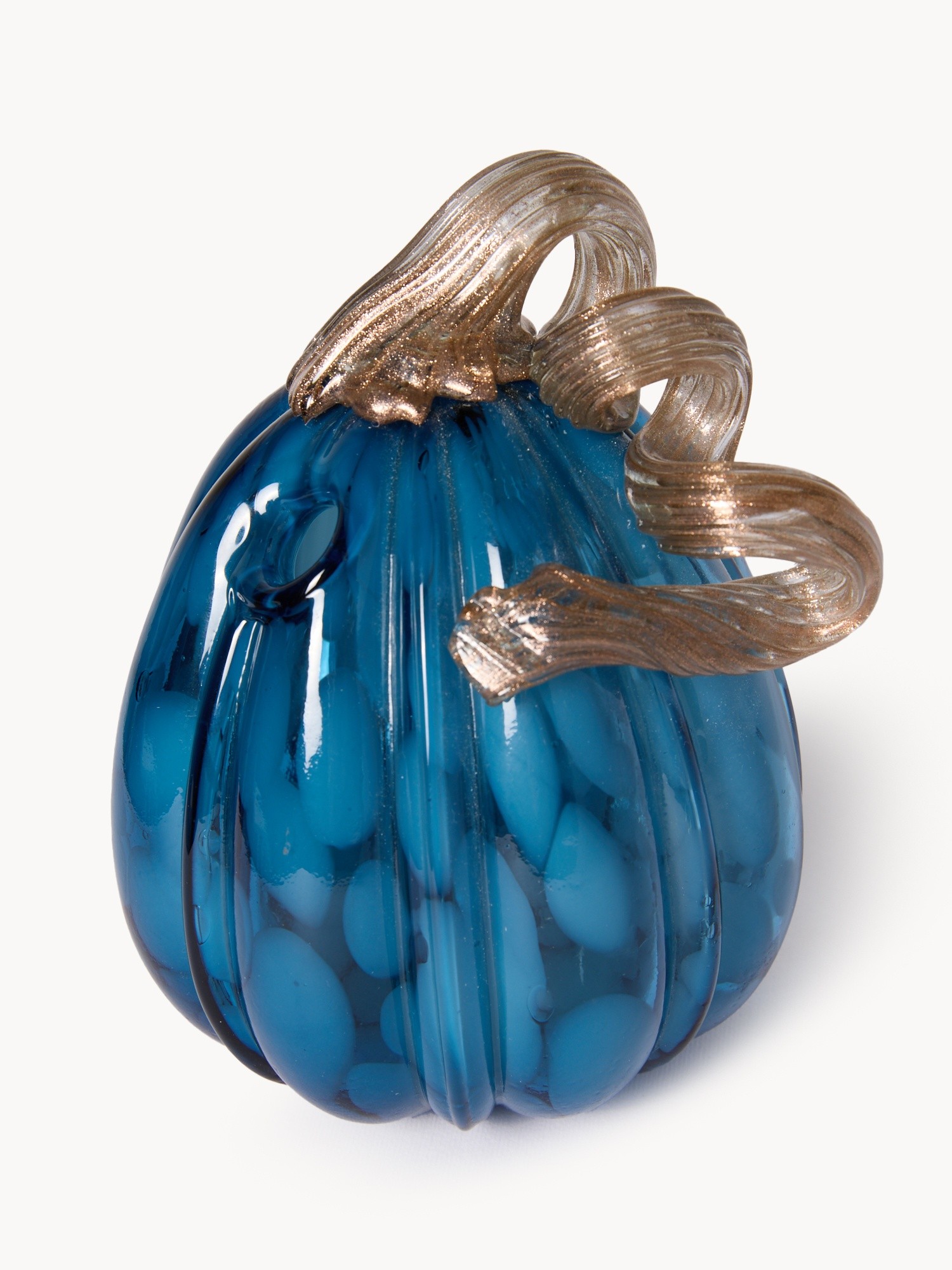 Single-flower vase in colored p&acirc;te glass, Blue, large image number 1