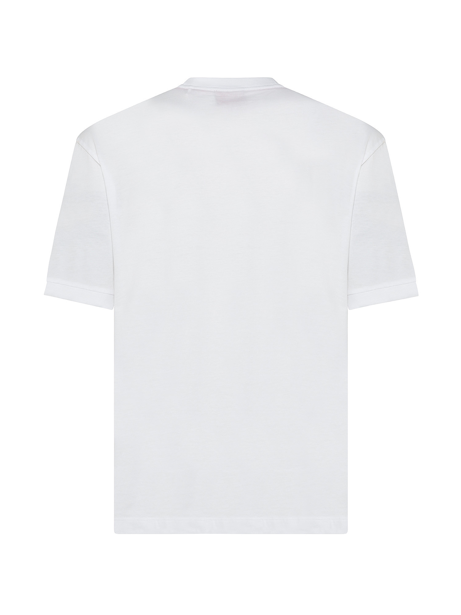 Hugo - T-shirt with embroidered logo in cotton, White, large image number 1