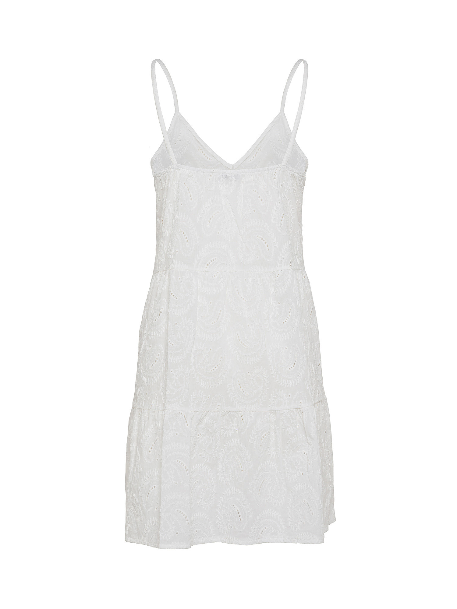 Solid color sangallo dress in cotton, White, large image number 1