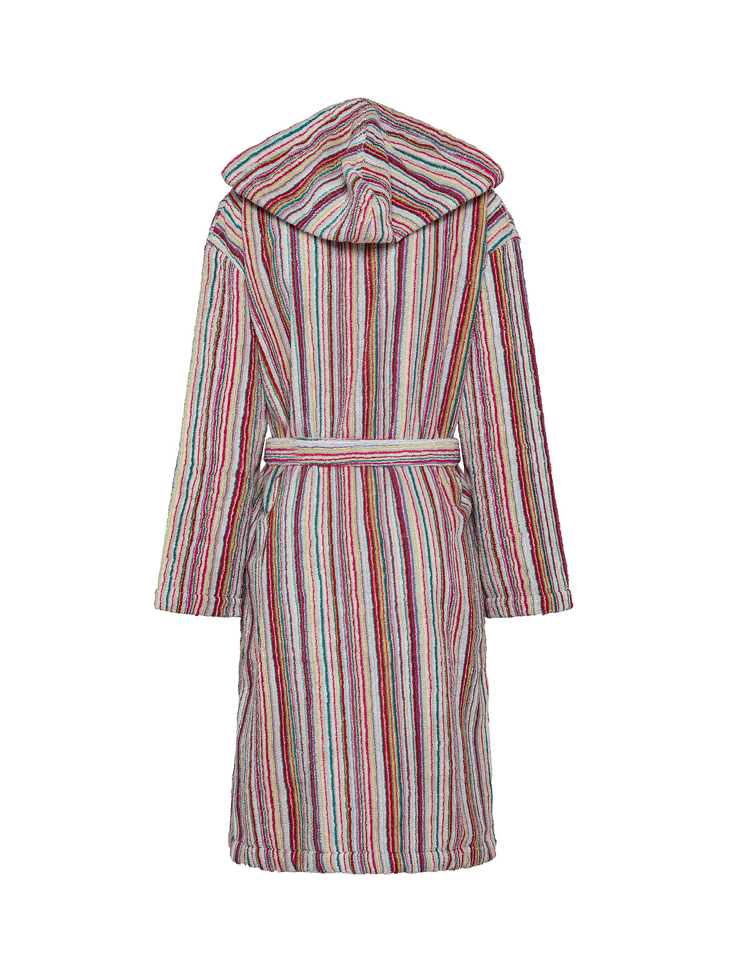 Striped cotton terry bathrobe, Pink, large image number 1