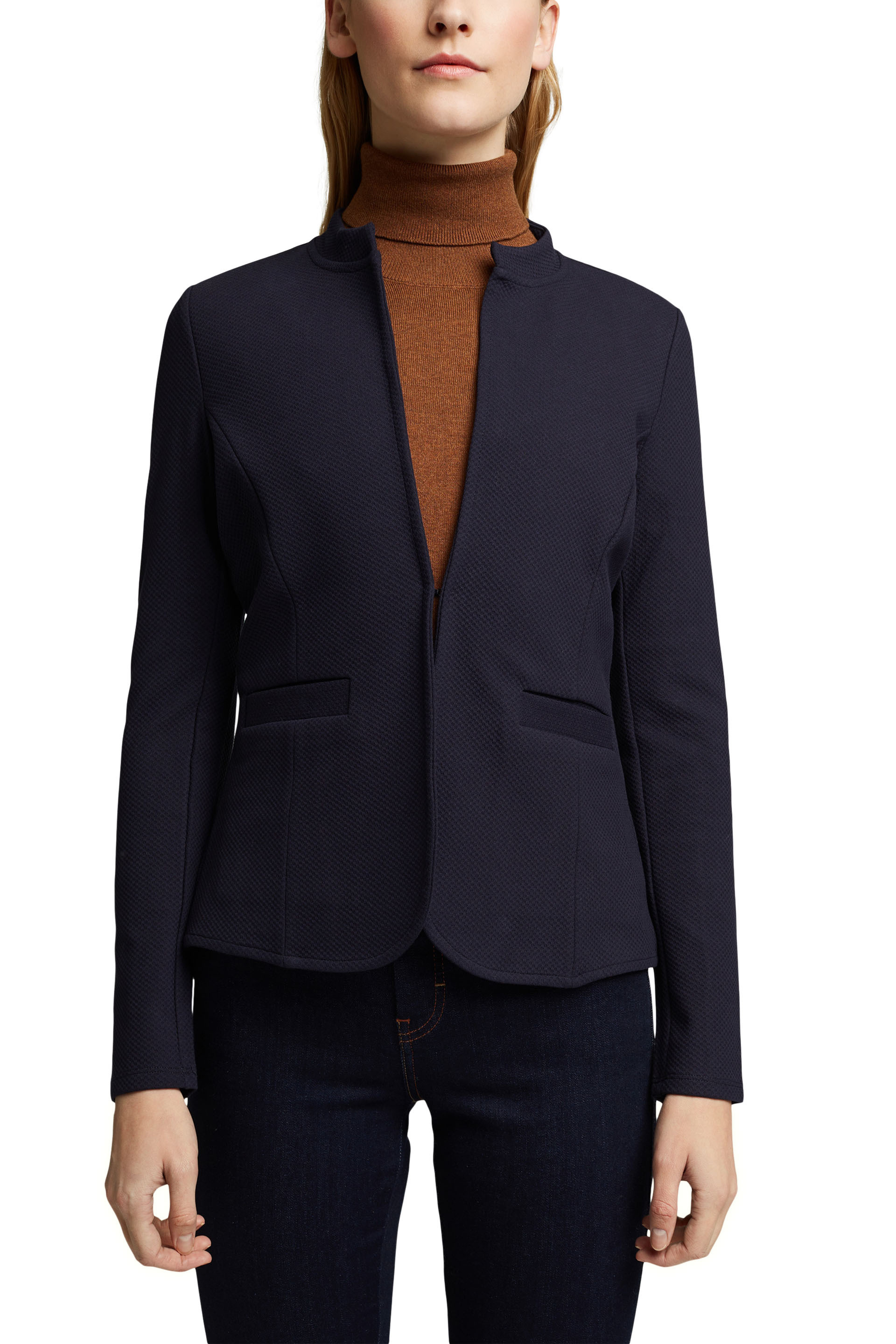Blazer sciancrato in jersey, Blu, large image number 1