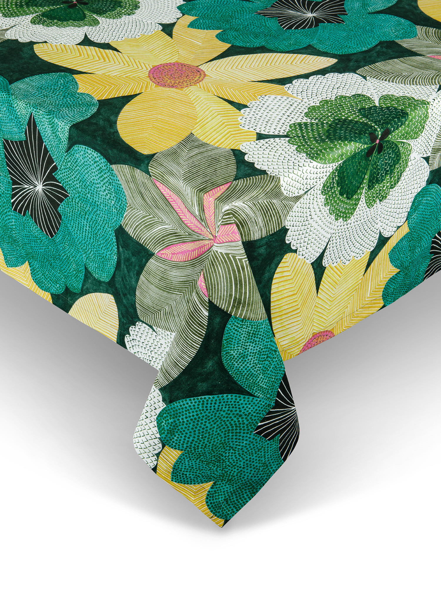 100% cotton floral print tablecloth, Multicolor, large image number 0