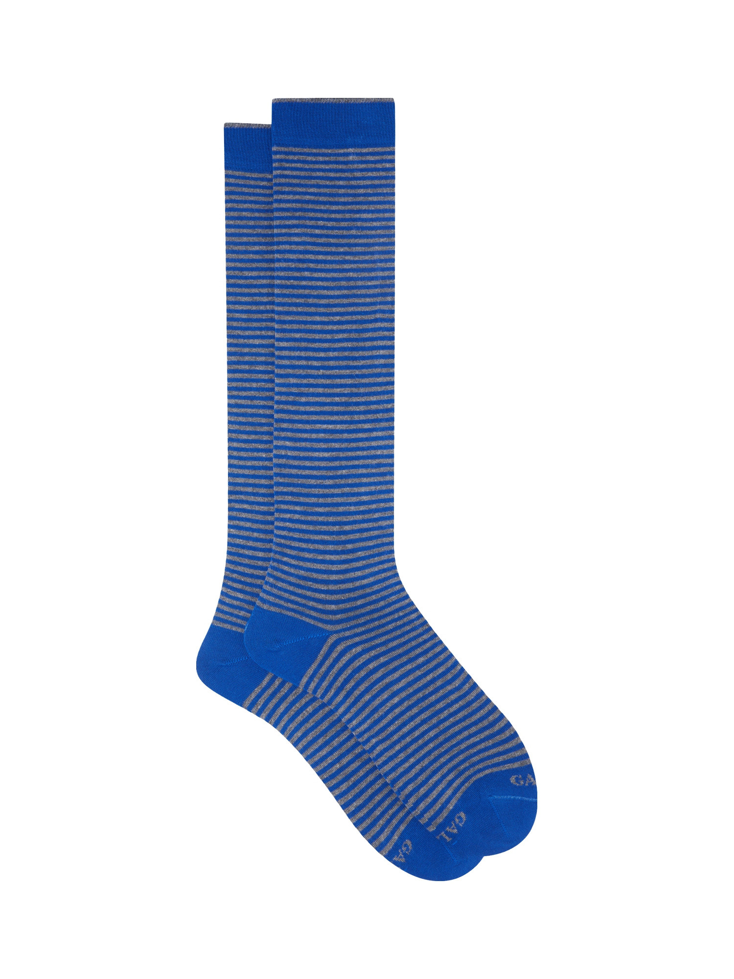 Long striped sock, Grey, large image number 0