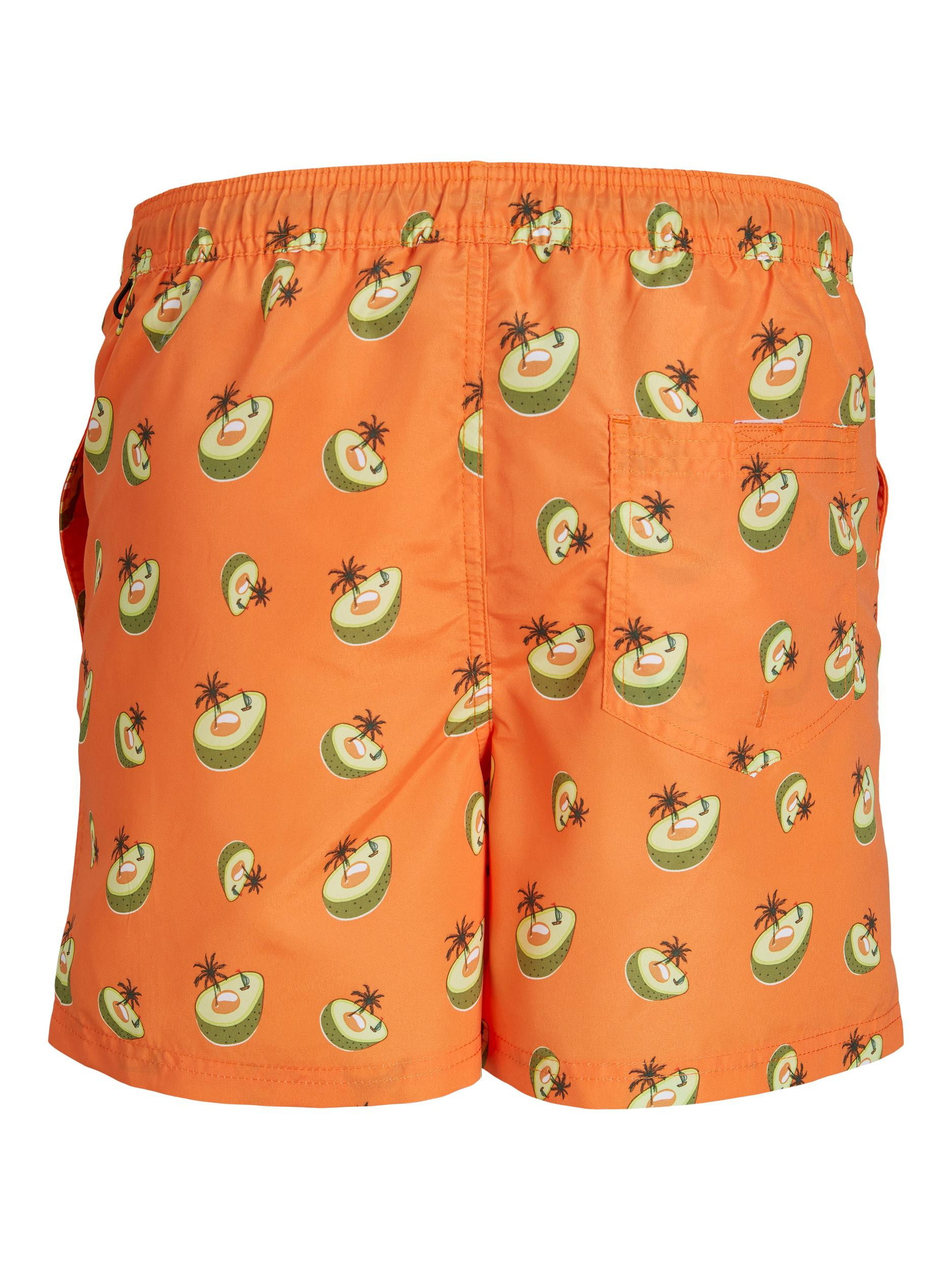 Jack & Jones - Regular fit swim trunks with print, Orange, large image number 1
