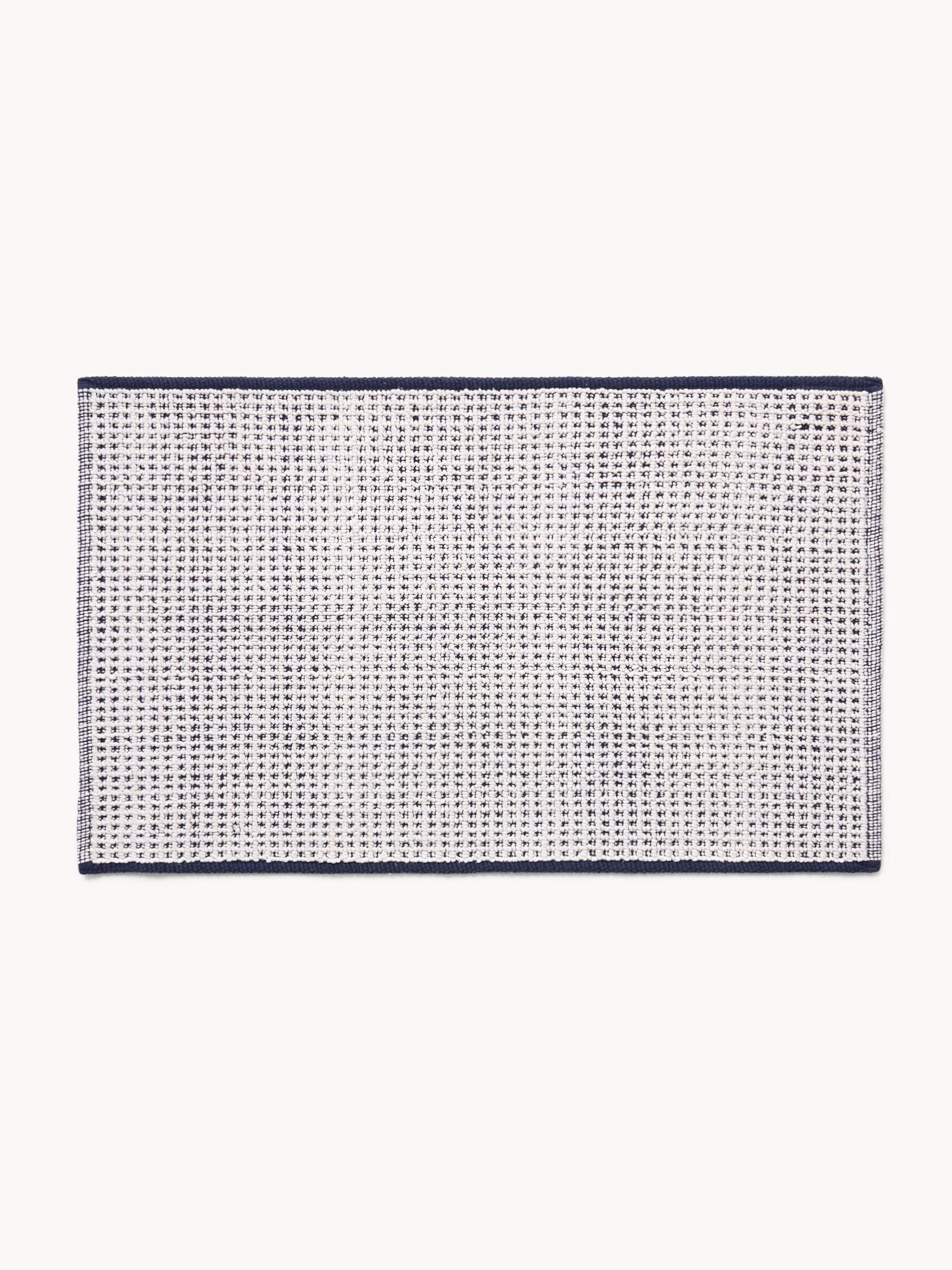 Shaped tufted cotton bath mat, White / Blue, large image number 0