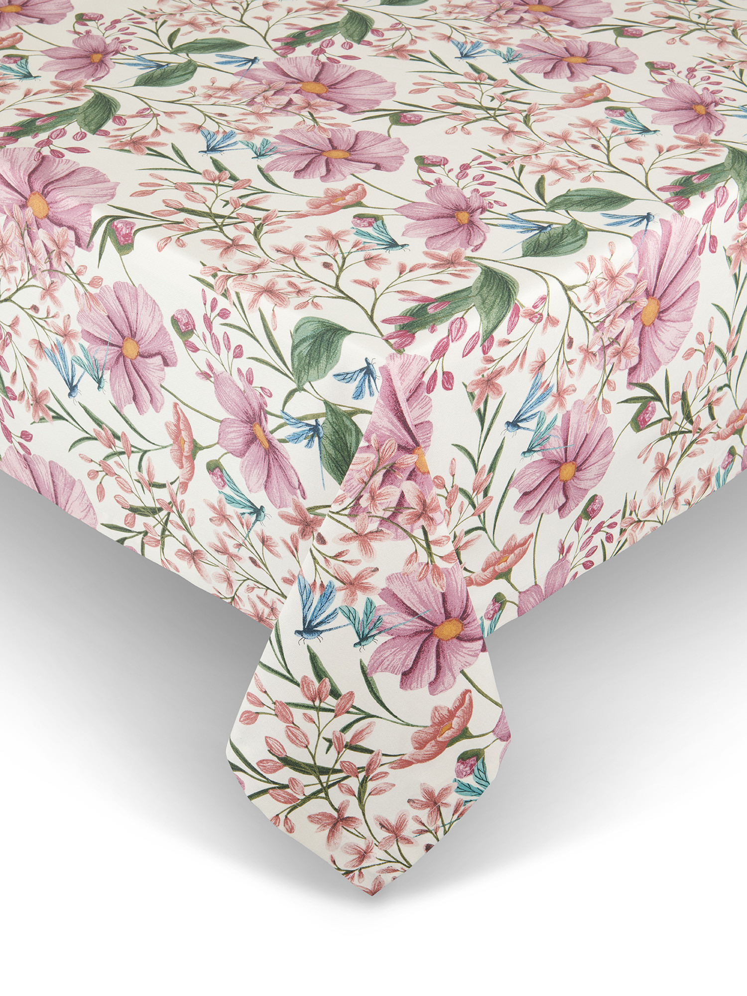 100% cotton floral print tablecloth, Pink, large image number 0
