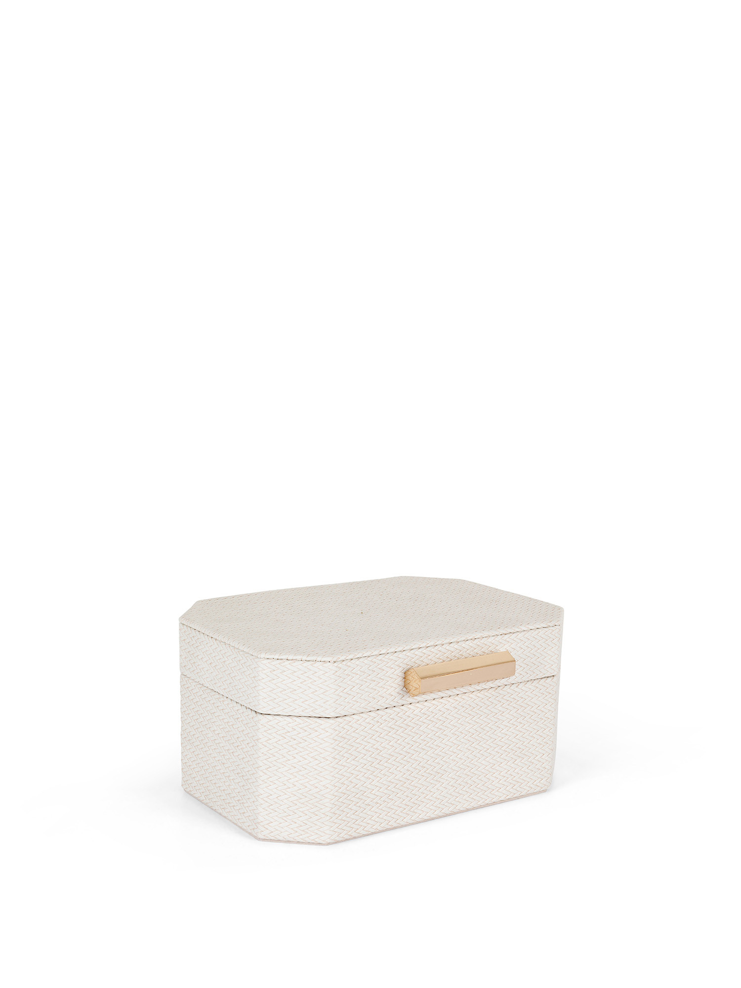 Jewelery box with golden closure, Ivory, large image number 0