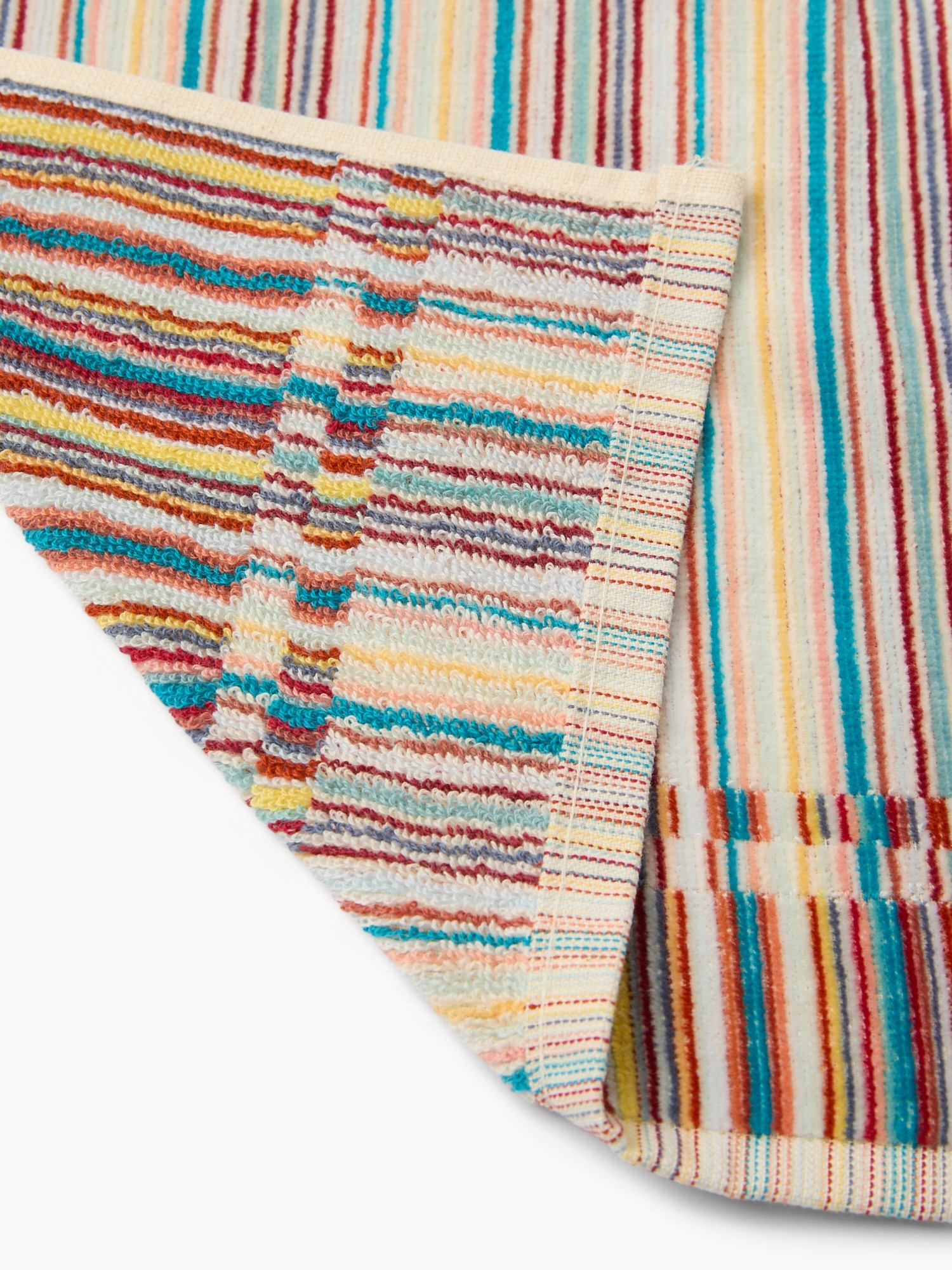 Asciugamano in velour di puro cotone con lavorazione jacquard a righe - Prezzo di lancio, Multicolor, large image number 2