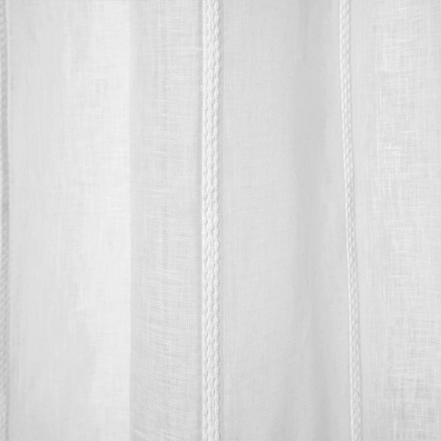 Linen blend curtain with applications