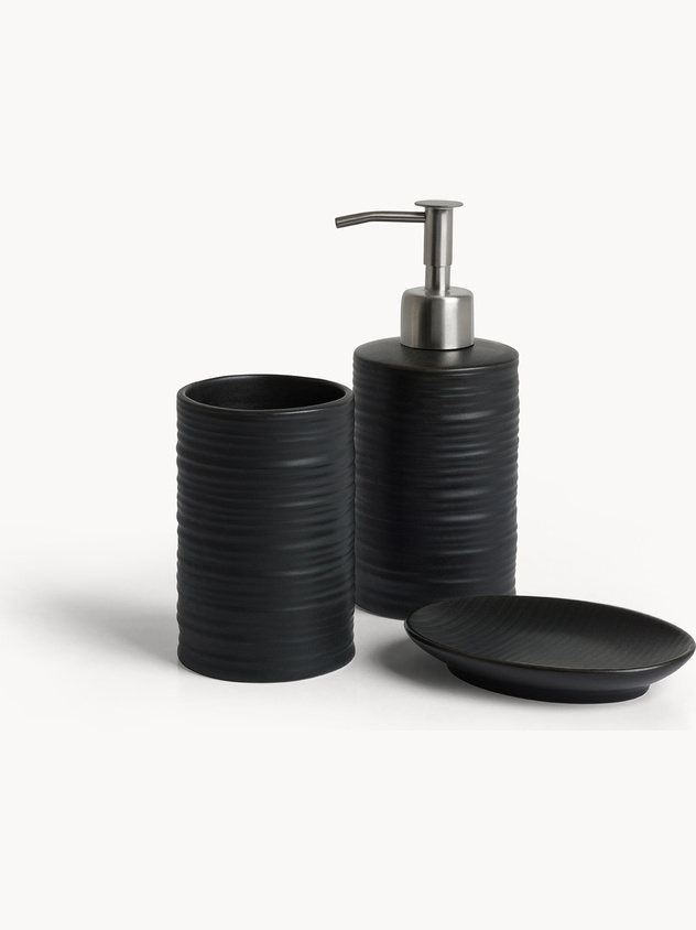 Set 3 accessori bagno in ceramica