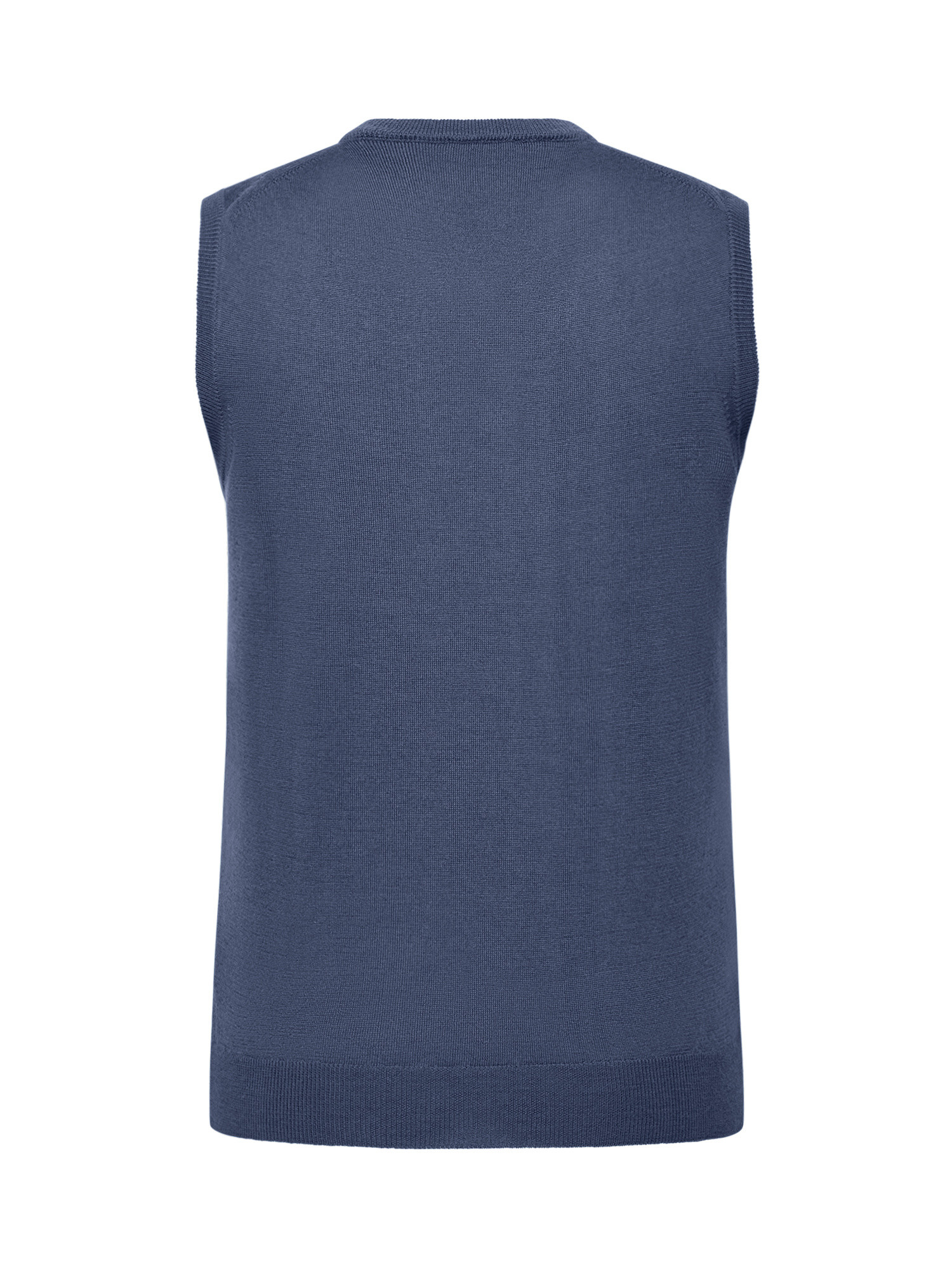 Luca D'Altieri - Merino Blend Vest - Machine Washable, Blue, large image number 1