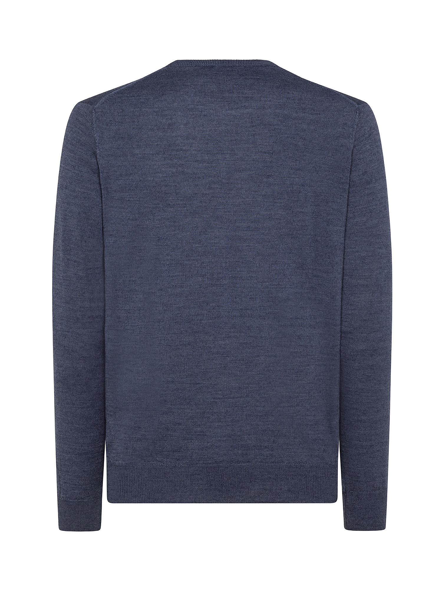 Merino Blend crewneck sweater - Machine washable, Denim, large image number 1