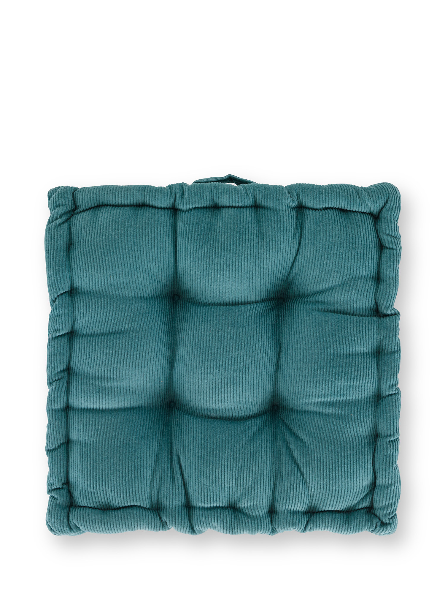 Cuscino materasso velluto tinta unita 40x40cm, Azzurro, large image number 0