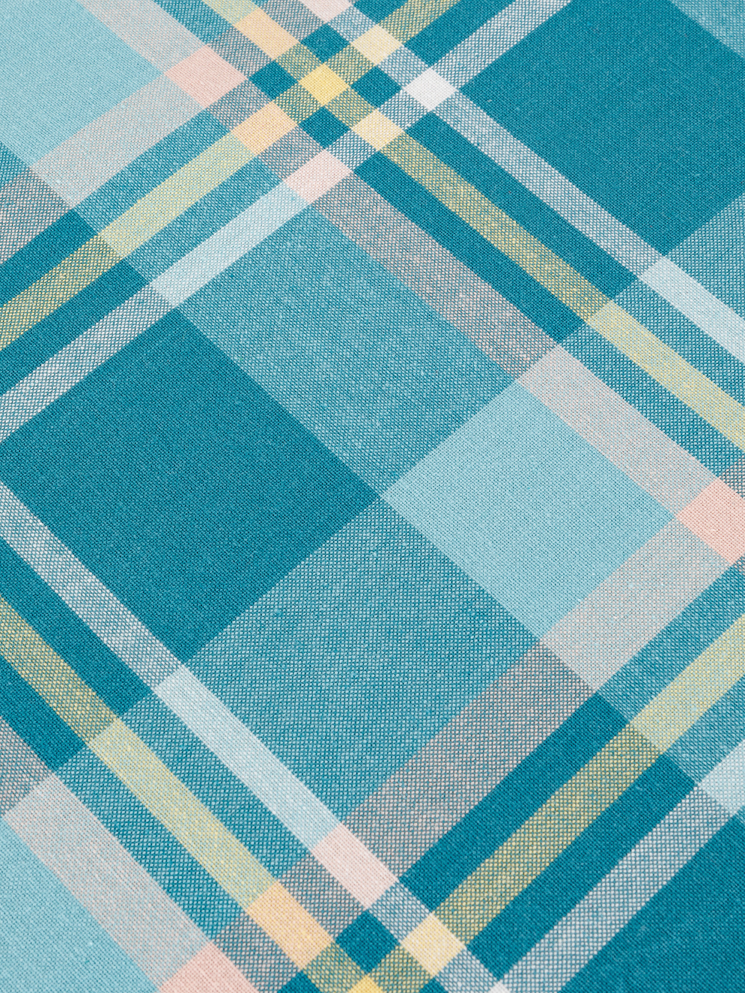 Tovaglia rotonda puro cotone motivo tartan, Verde, large image number 1