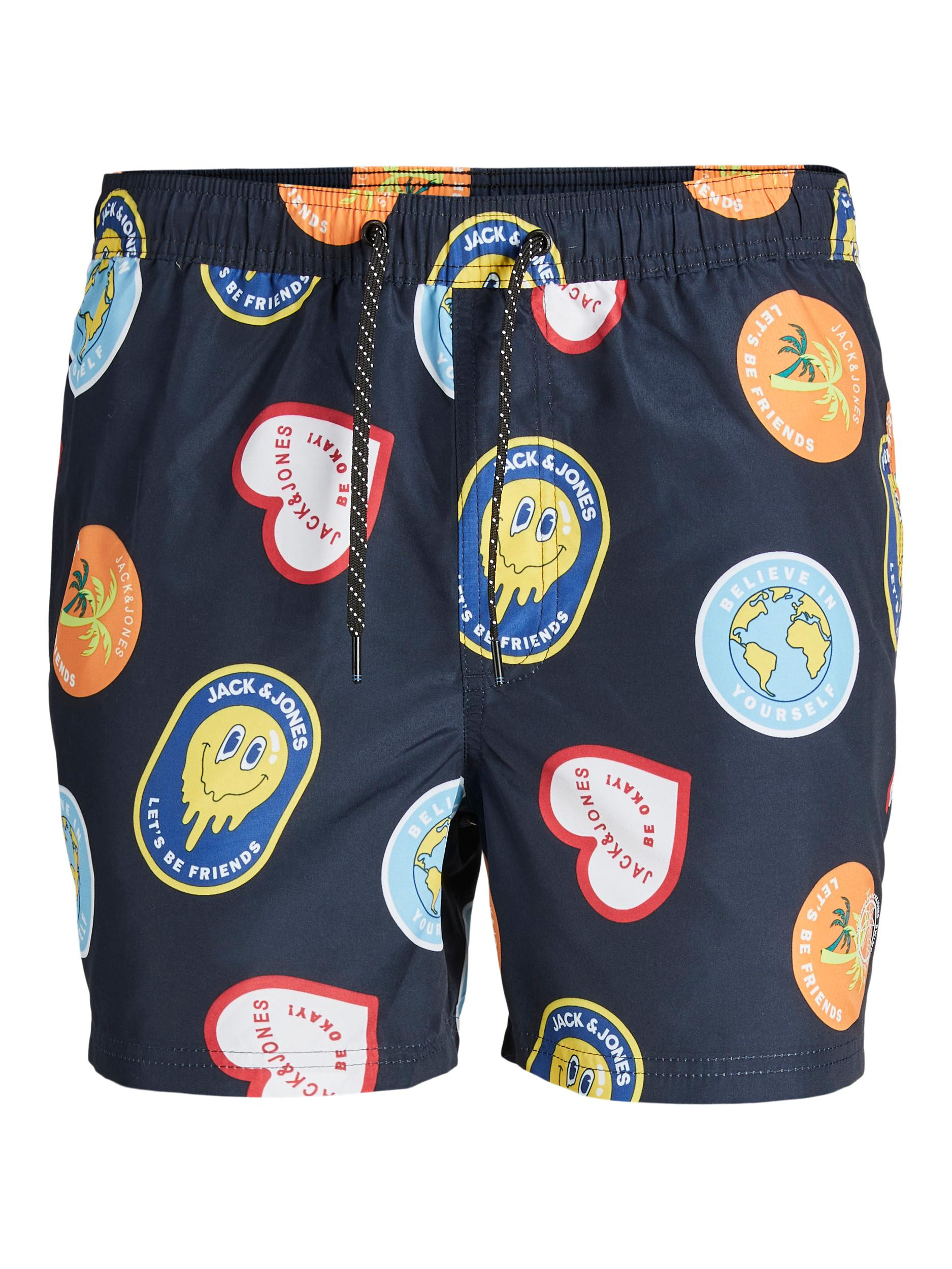 Jack & Jones - Regular fit swim trunks with print, Dark Blue, large image number 0