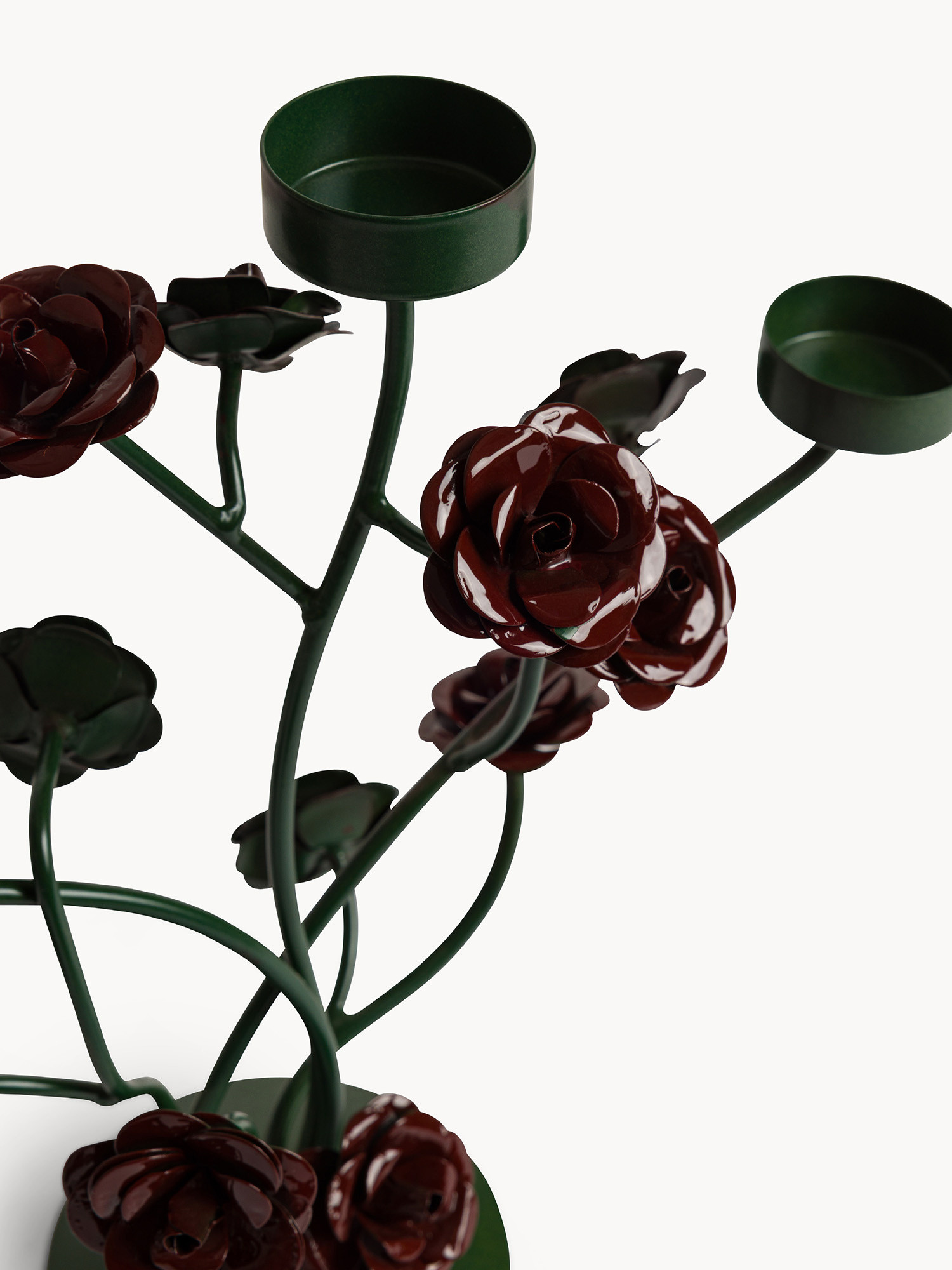 Handcrafted iron tea light holder, Green, large image number 1