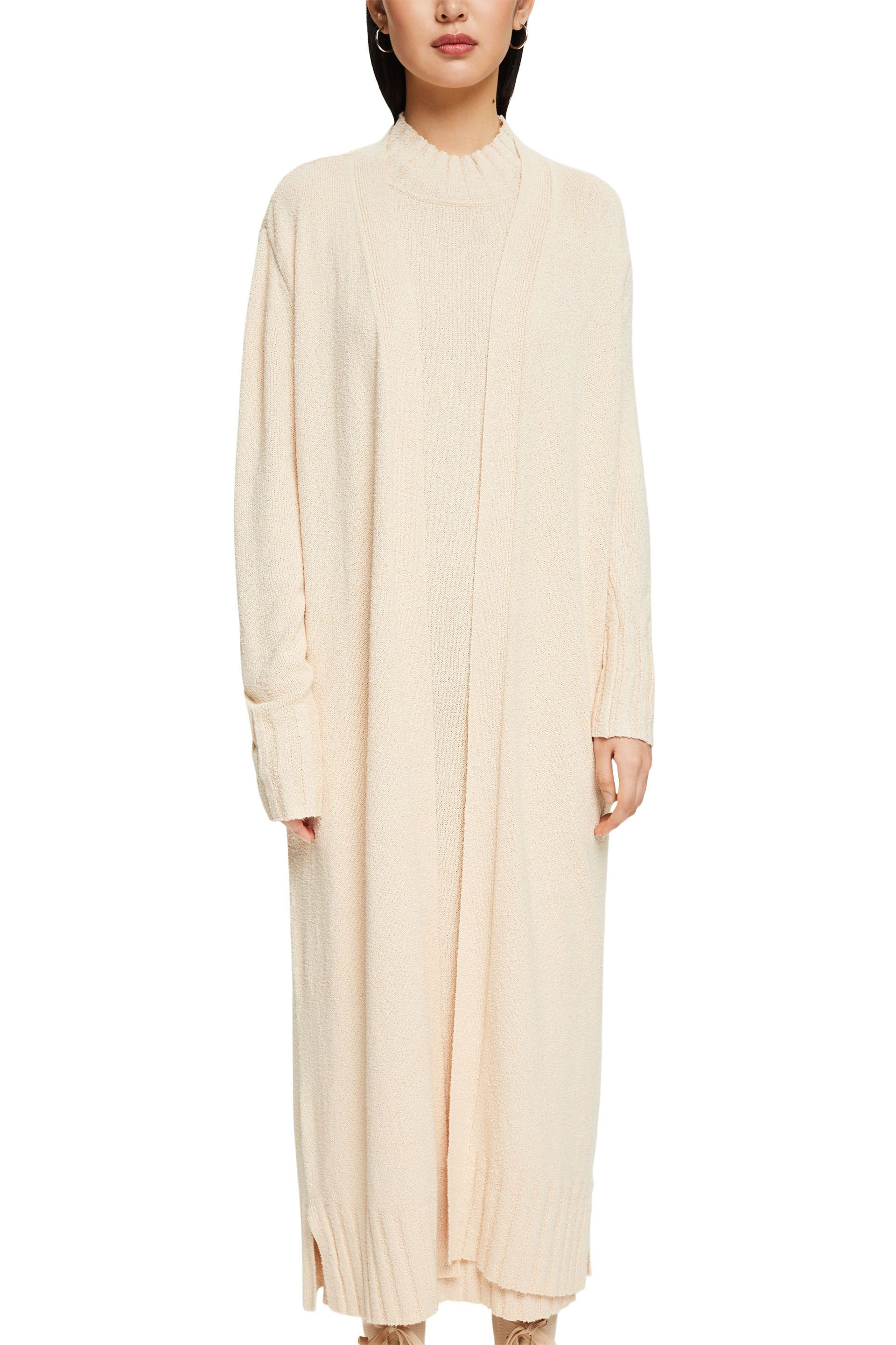 Cardigan lungo in maglia, Beige, large image number 1
