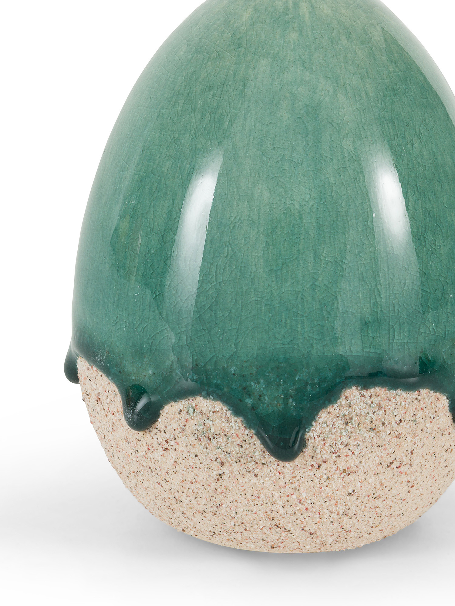 Porcelain egg ornament, Green, large image number 1