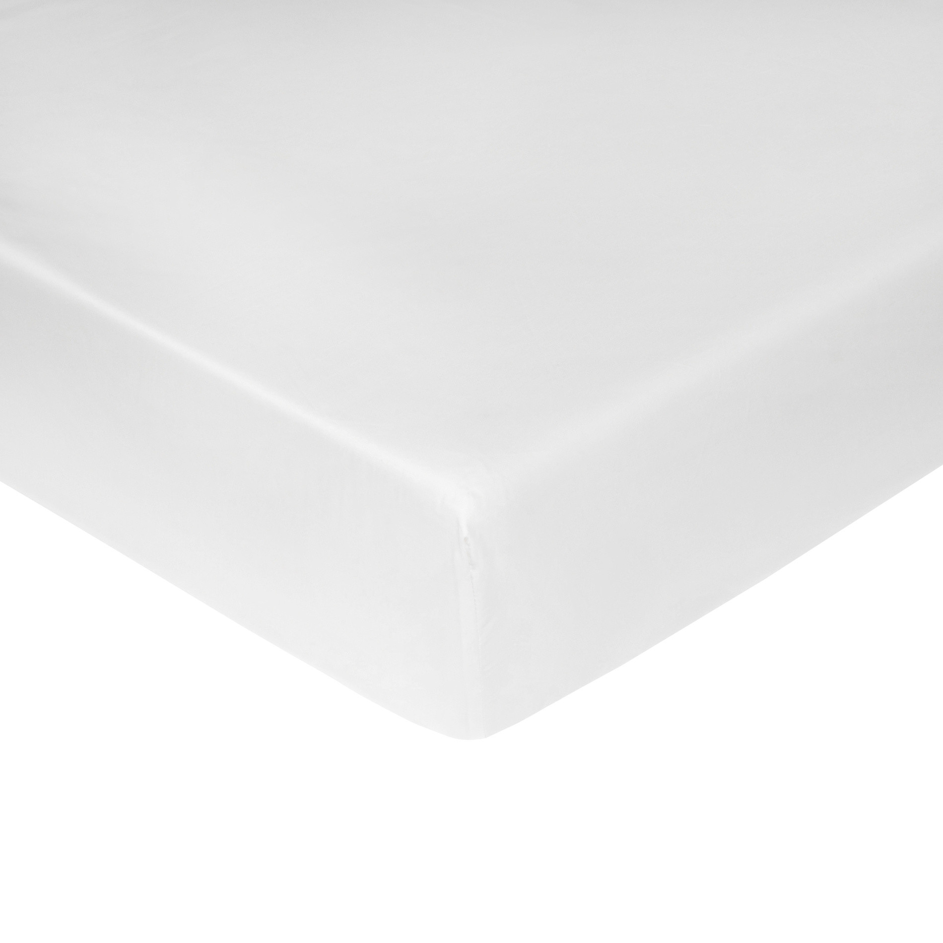 Lenzuolo con angoli raso di cotone Portofino, Bianco, large image number 0