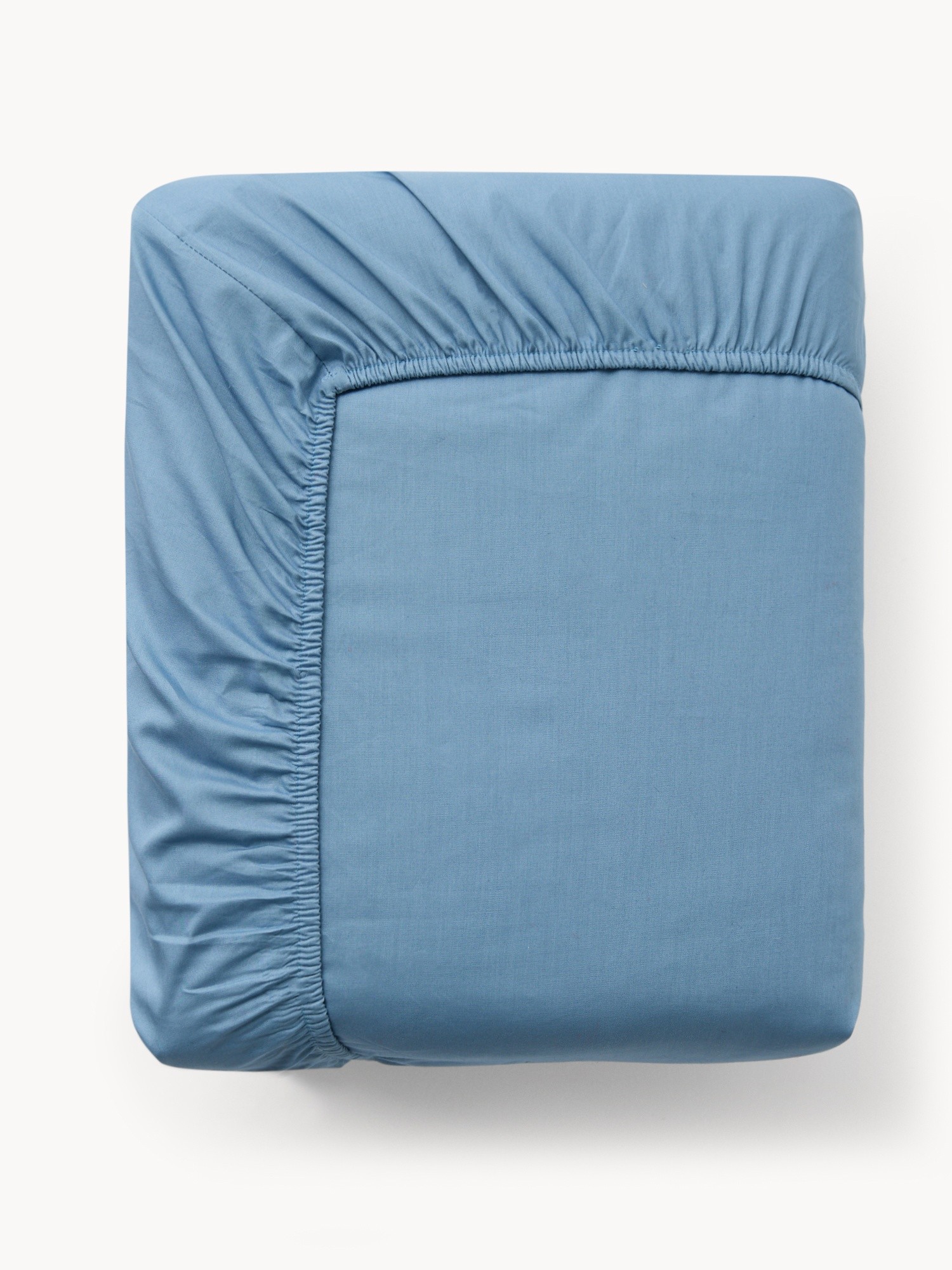 Lenzuolo con angoli in cotone percalle tinta unita - Prezzo di lancio, Blu, large image number 0