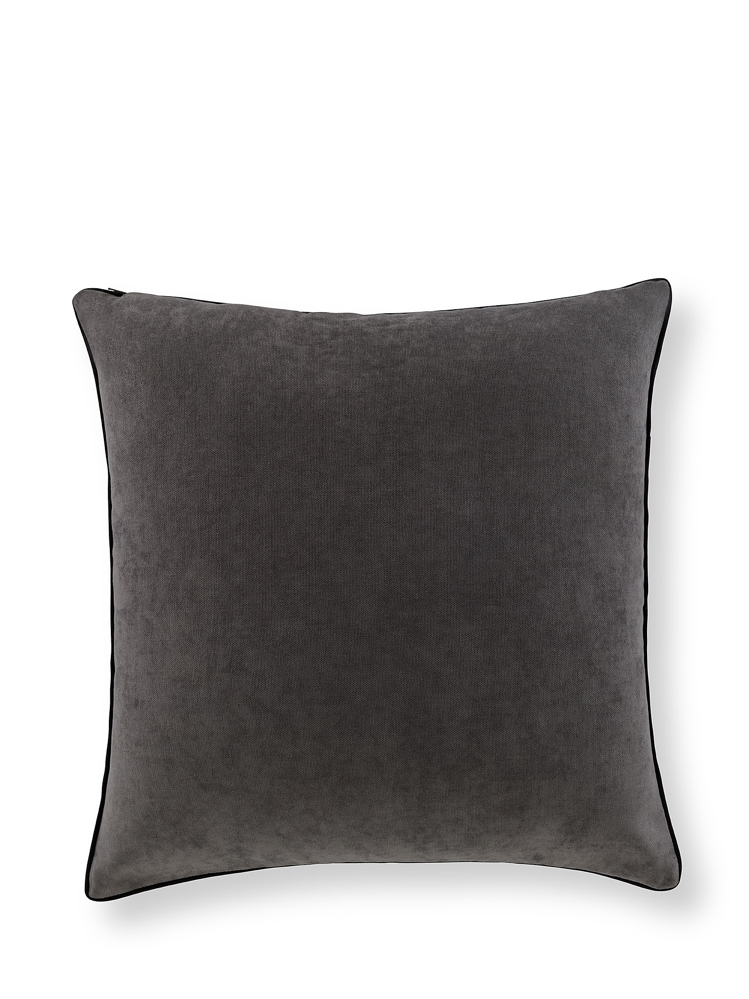 Jacquard cushion with striped motif 45x45cm, Black, large image number 1