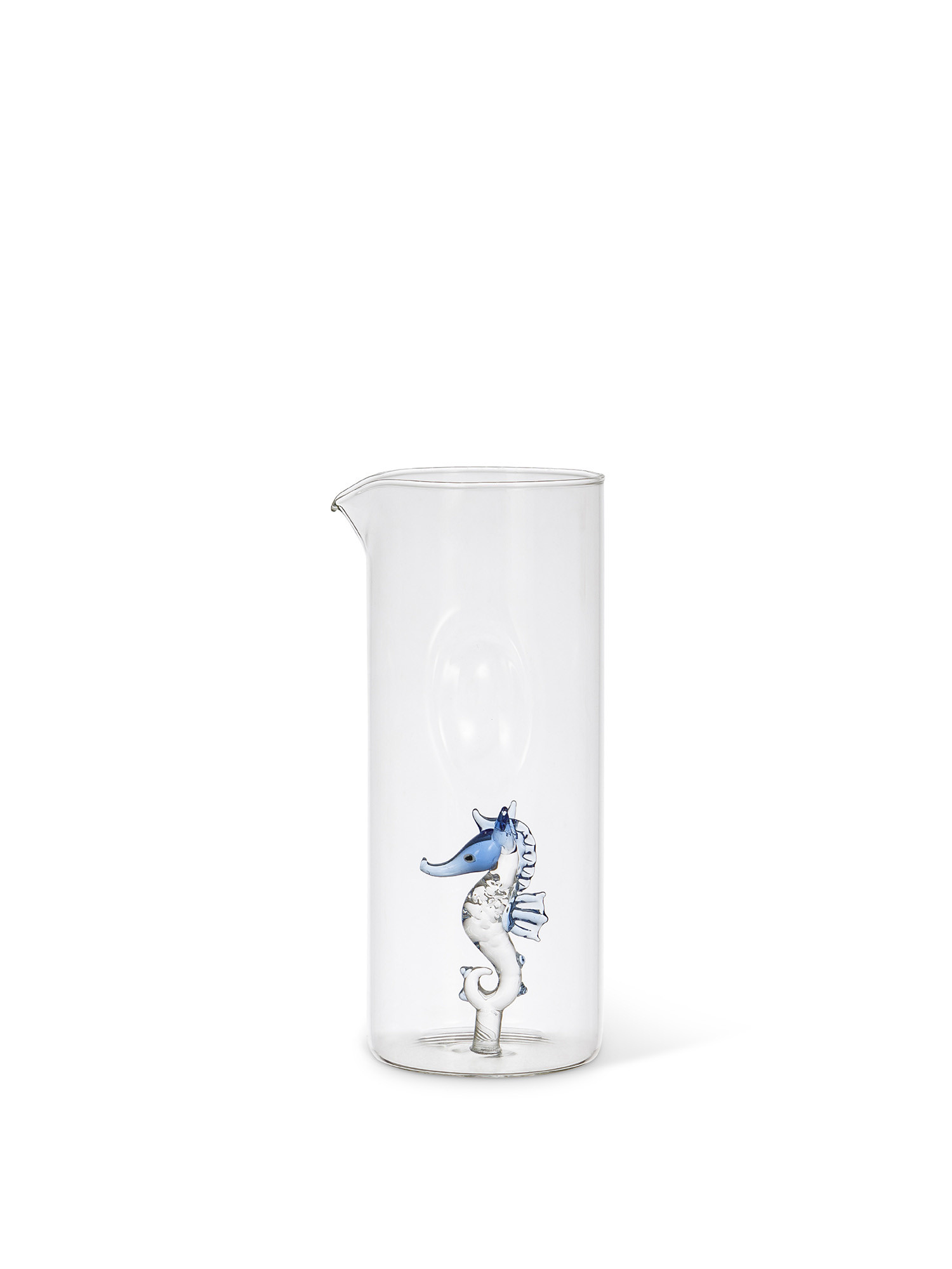 Glass carafe with seahorse detail, Transparent, large image number 0