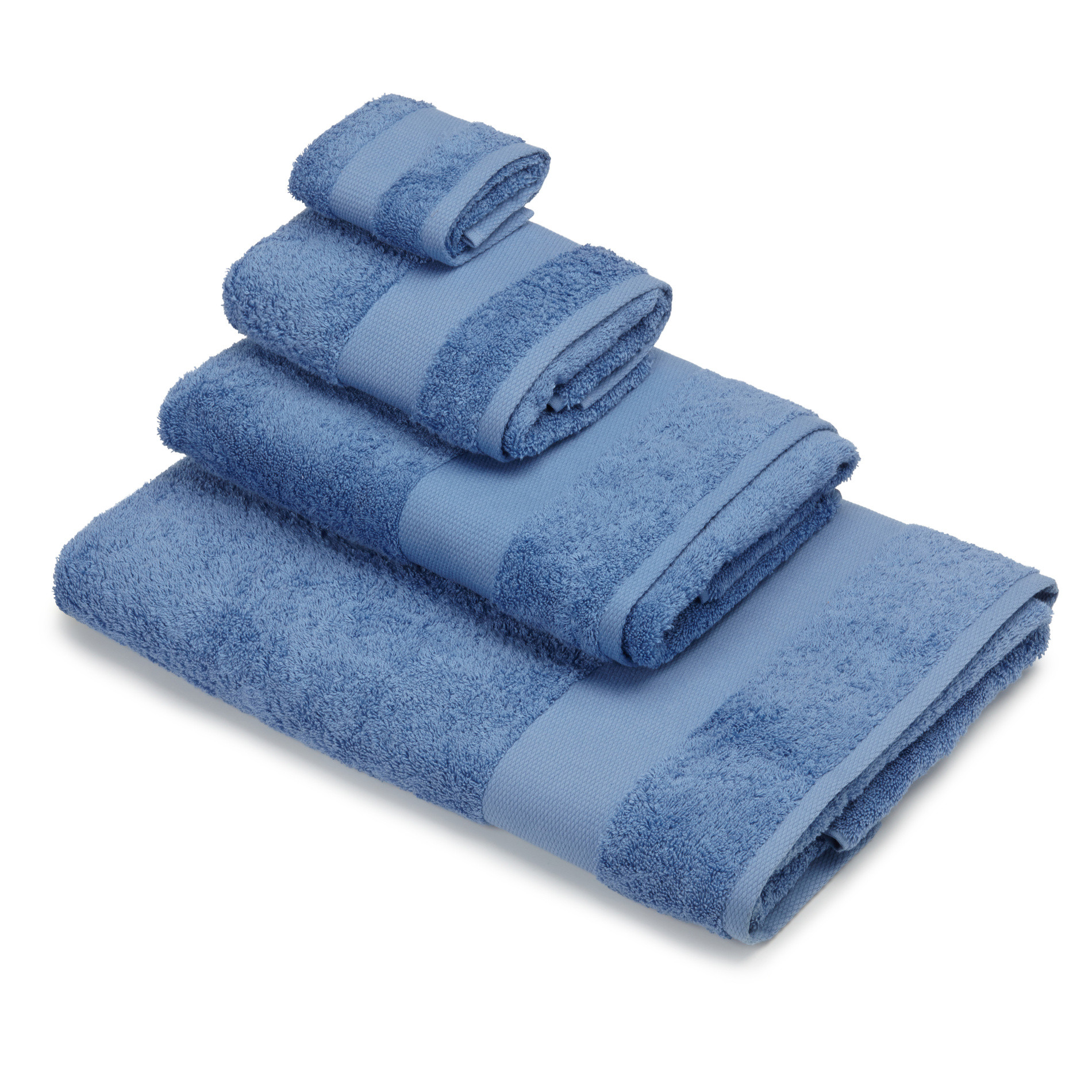 Asciugamano spugna di puro cotone Zefiro, Blu, large image number 0