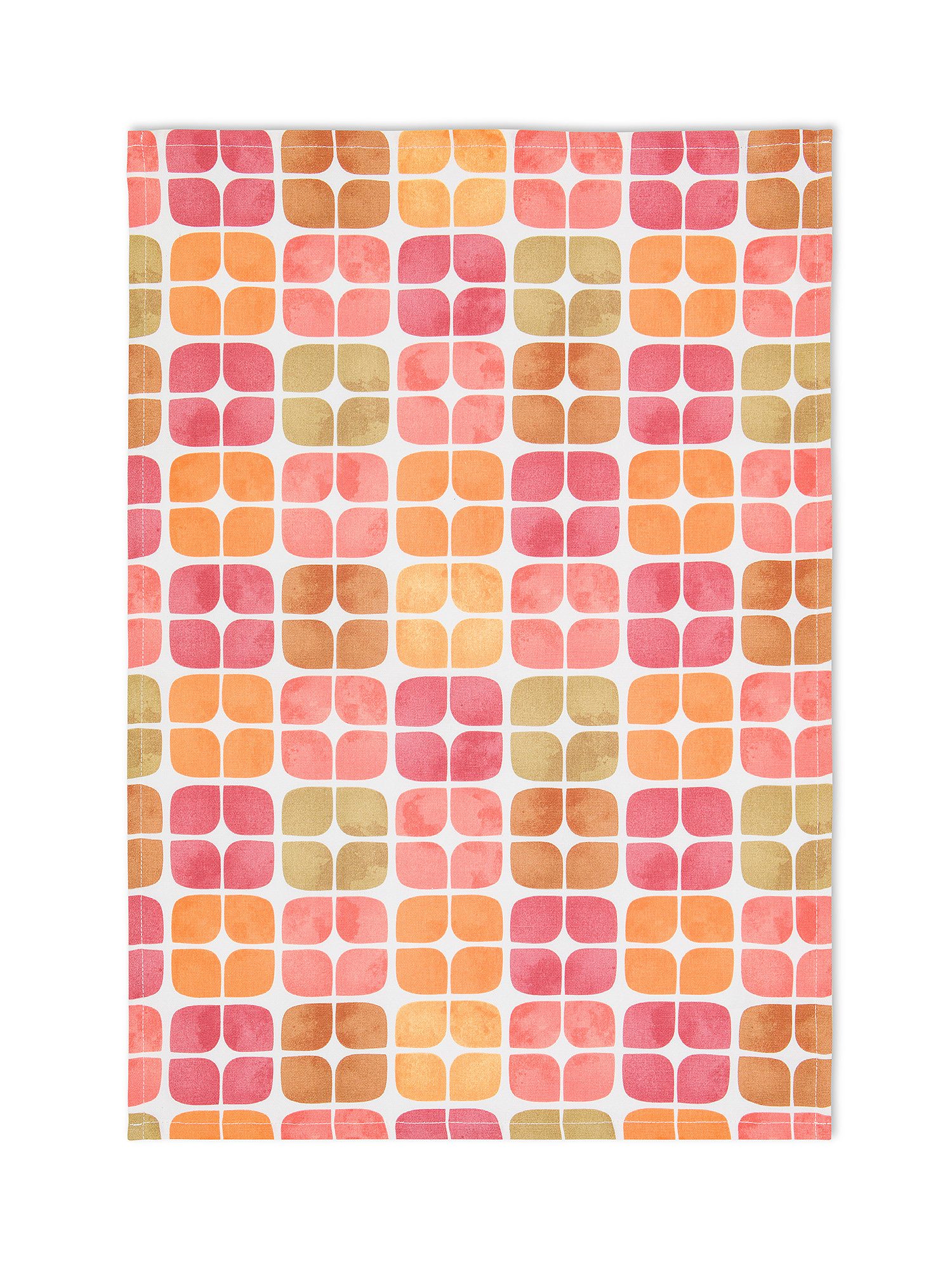 Set of 3 tile print cotton tea towels, Multicolor, large image number 3