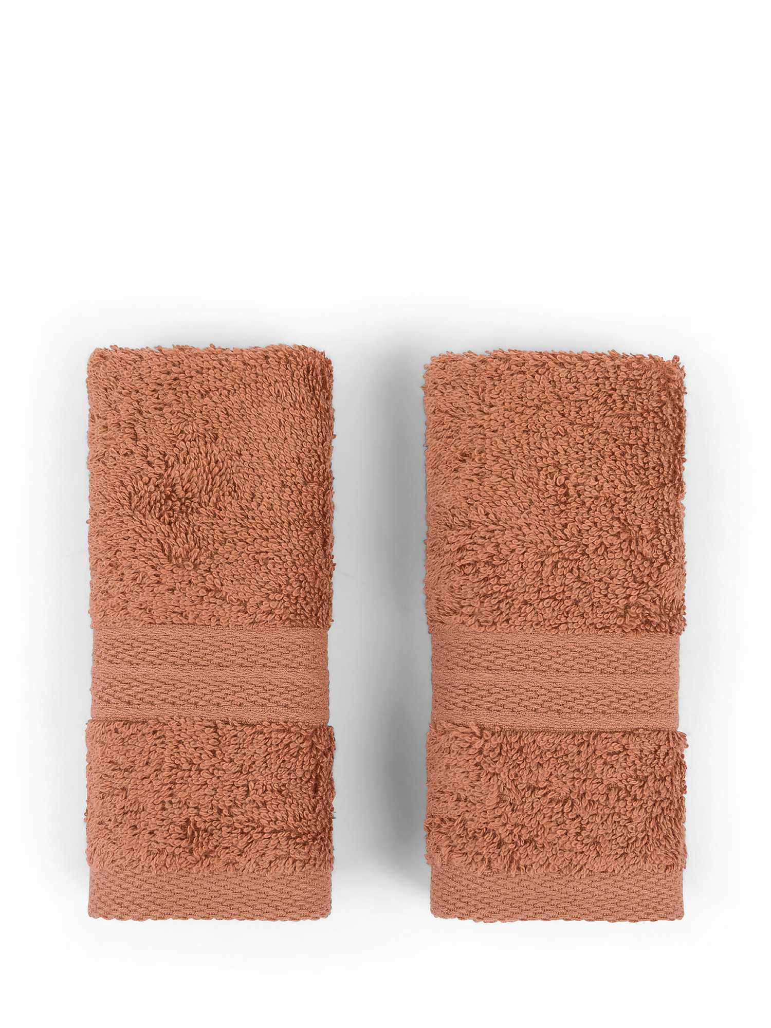 Set of 2 Zefiro solid color 100% cotton washcloths, Light Brown, large image number 0