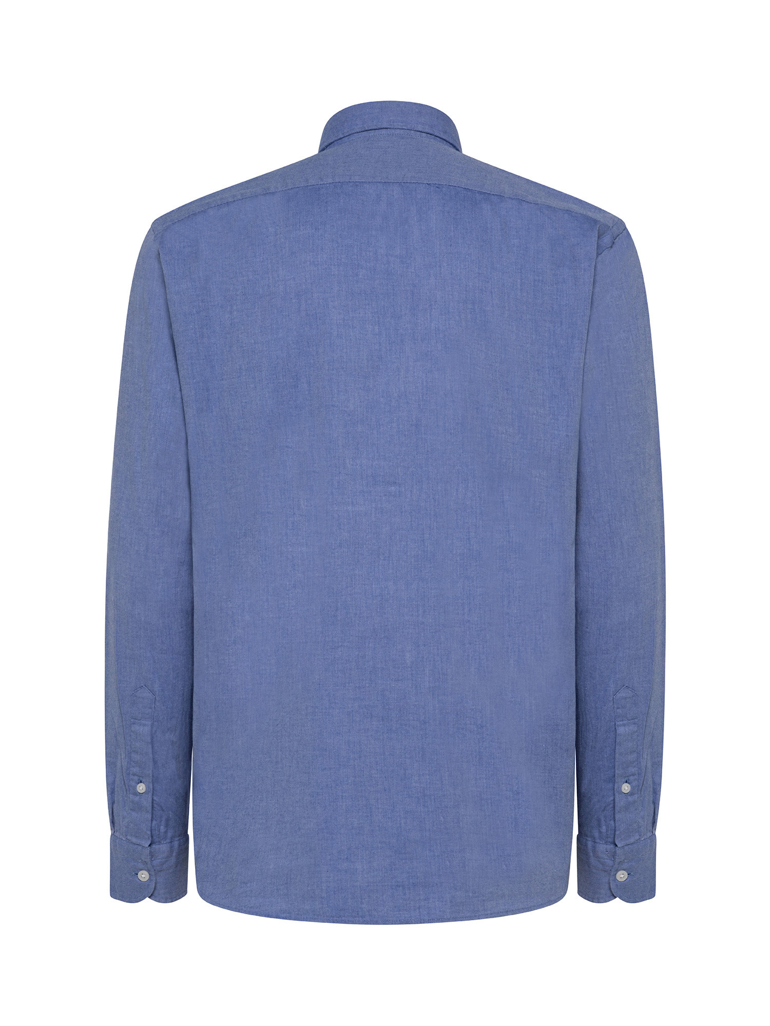 Camicia tailor fit in morbida flanella di cotone organico, Azzurro, large image number 1