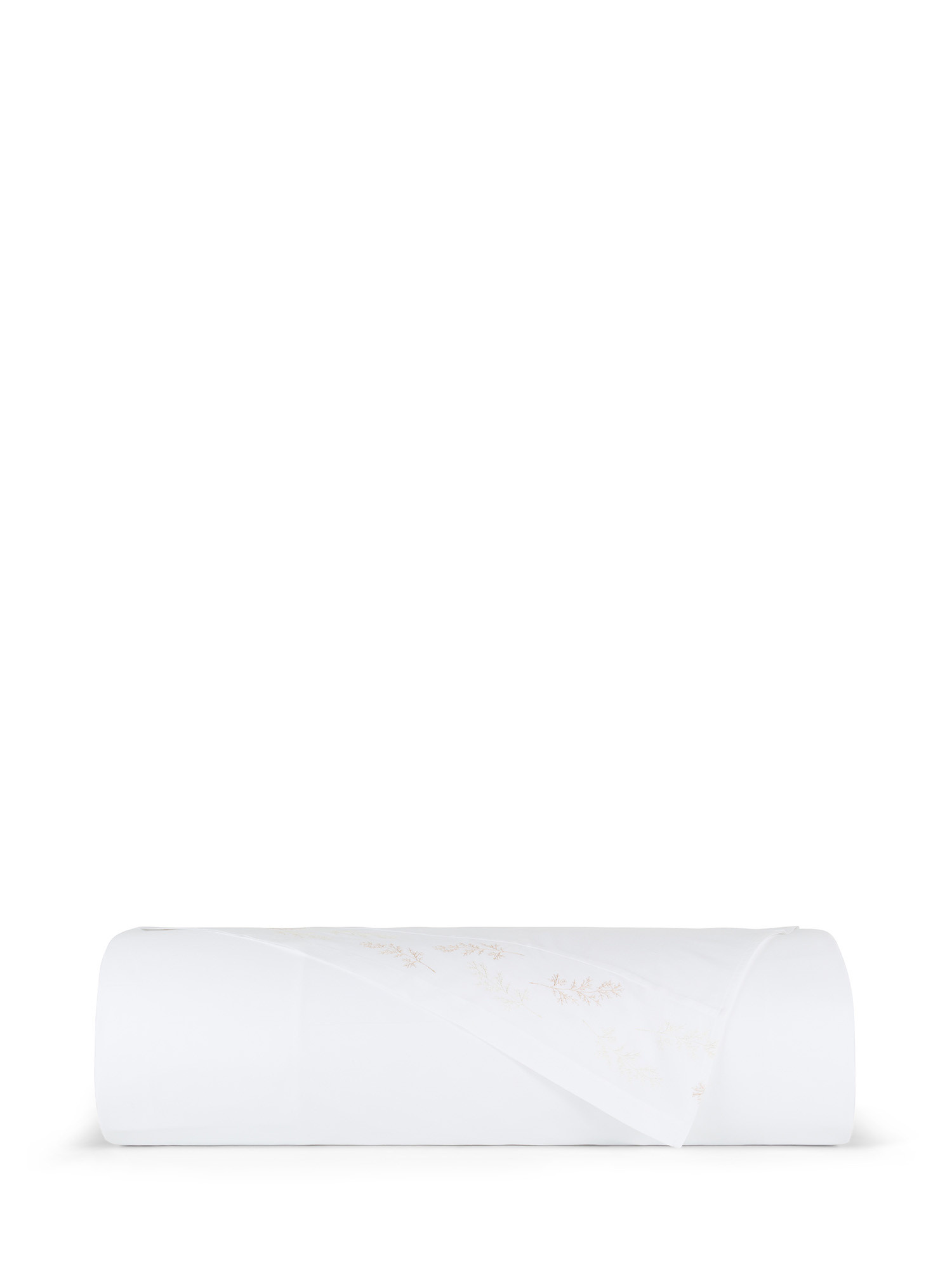 Lenzuolo ricamato in raso di cotone extra fine Portofino, Bianco, large image number 1