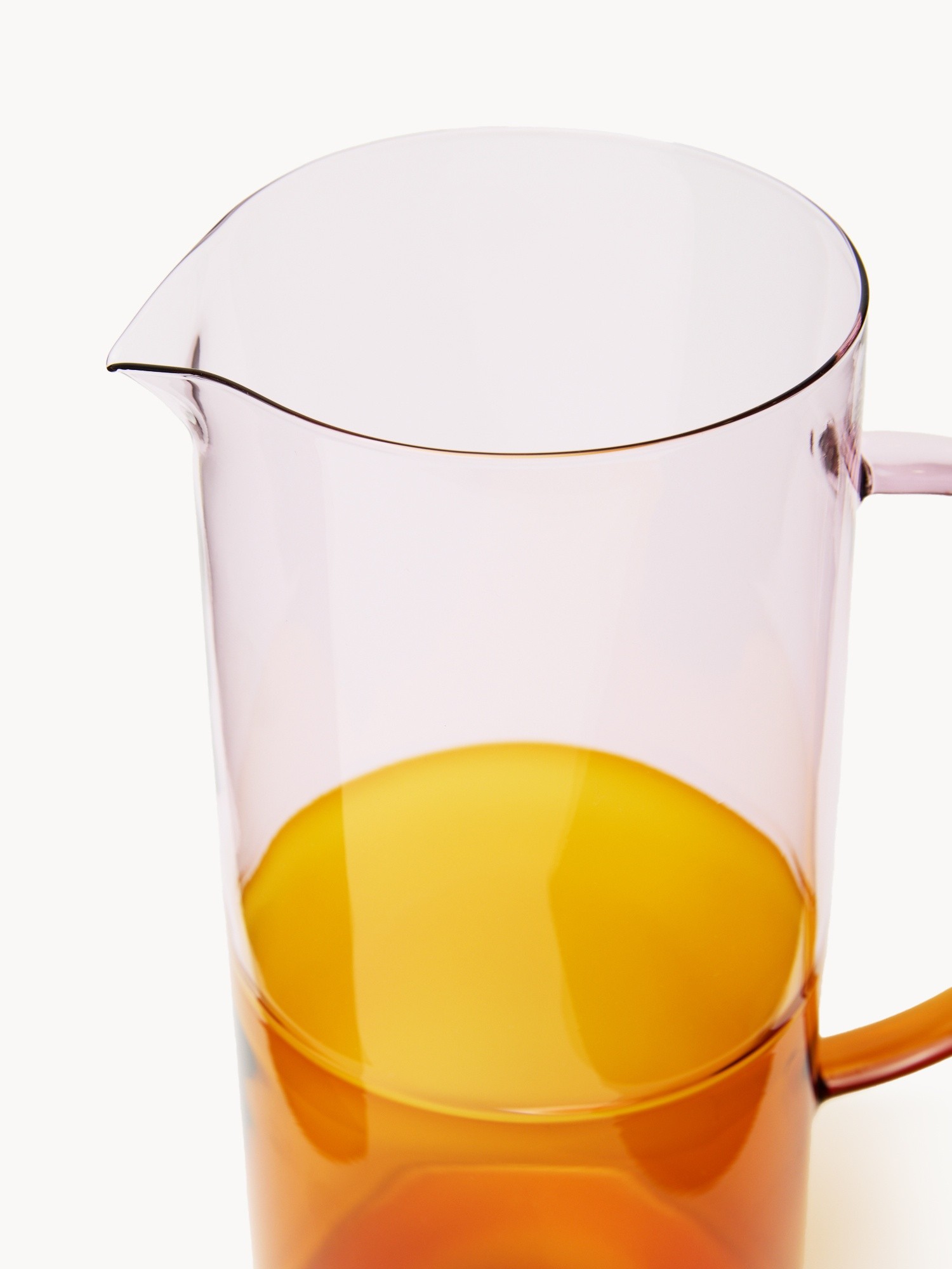 Two-Tone Pink and Amber Carafe, Orange Amber, large image number 1