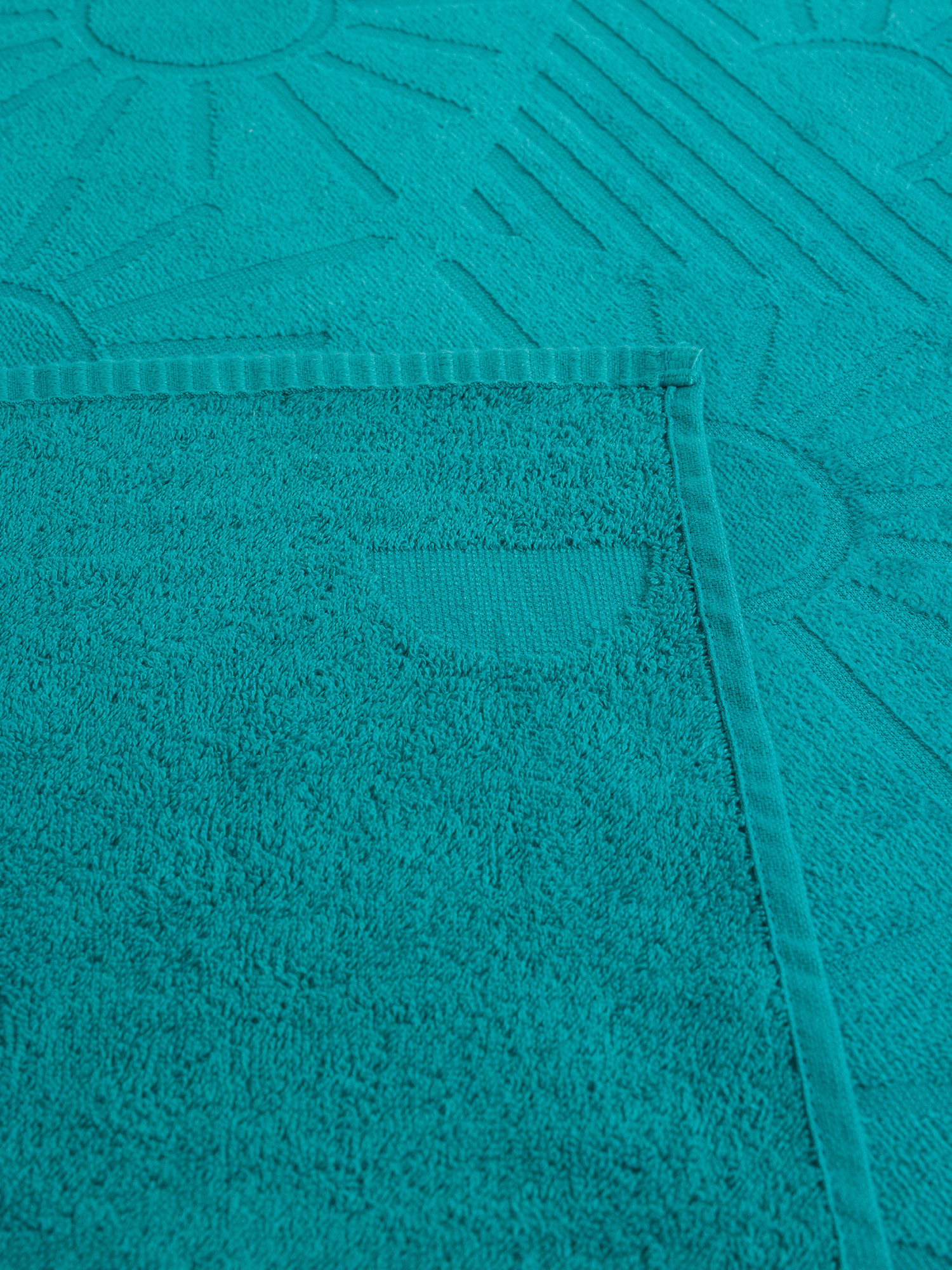 Telo mare in cotone tinta unita, Azzurro, large image number 1